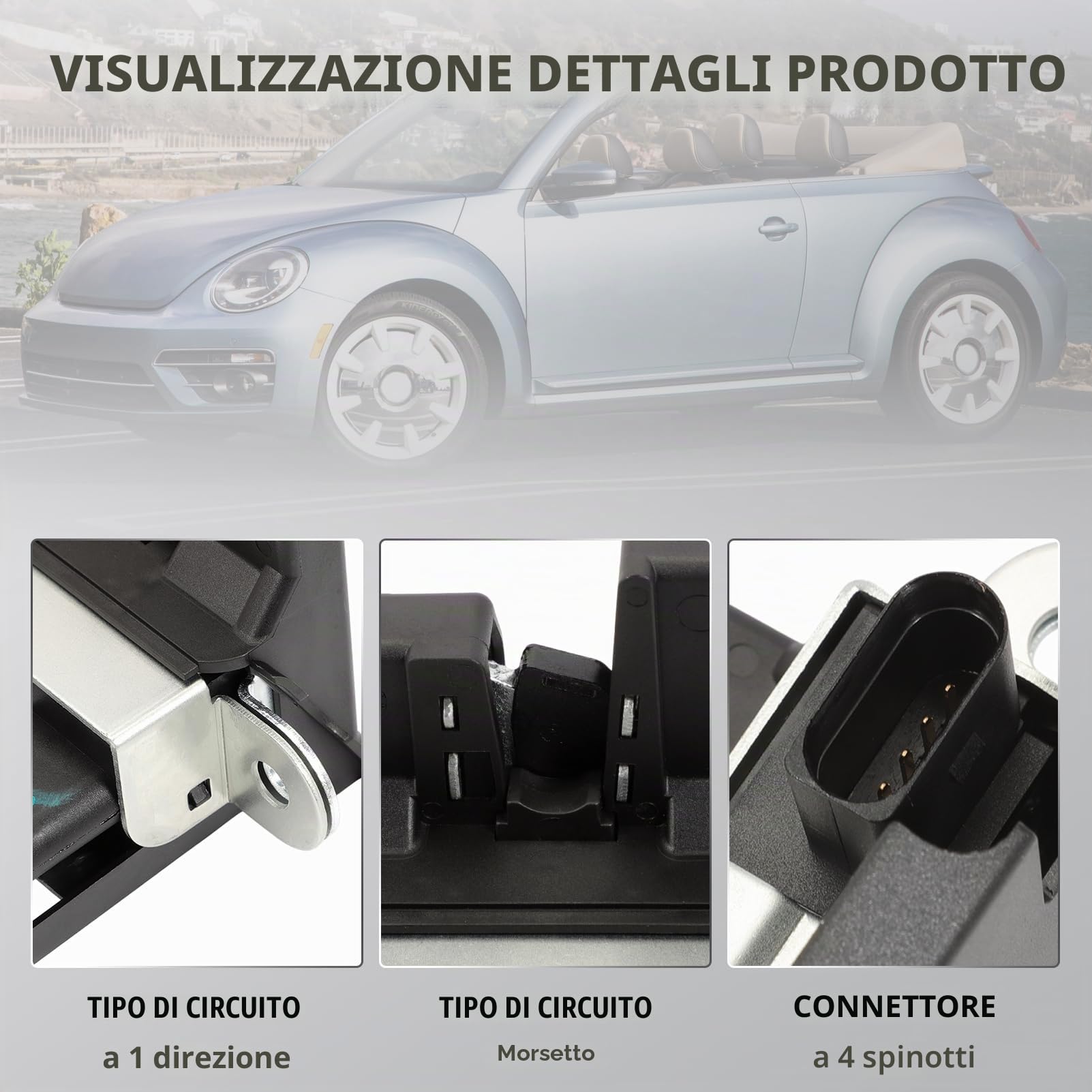 Serratura Portellone Bagagliaio 5M0827505E 1K6827505E do VW Golf MK5 MK6 Tiguan Seat Altea Leon Ibiza Toledo
