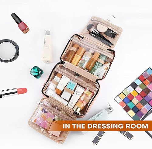 Miniatura 6 de BAFAMYE Neceser de viaje para mujer con gancho para colgar, organizador colgante portátil para champú de tamaño completo, acondicionador, juego de