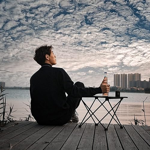 Vista 13 de UNISTRENGH Mesa de camping portátil con bolsa de transporte, mesa plegable de aleación de aluminio ligera para caza al aire libre, cocina, picnic