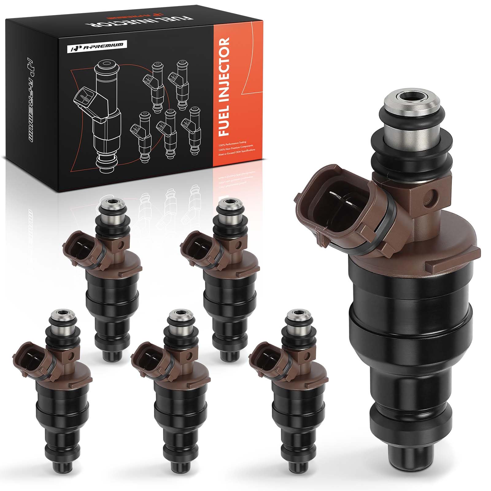 A-Premium Fuel Injectors Set of 6 Compatible with Toyota 4Runner 1989-1995, Pickup 1989-1995, T100 1993-1994, 3.0L, GAS, Replace# 2325065020, 2320965020