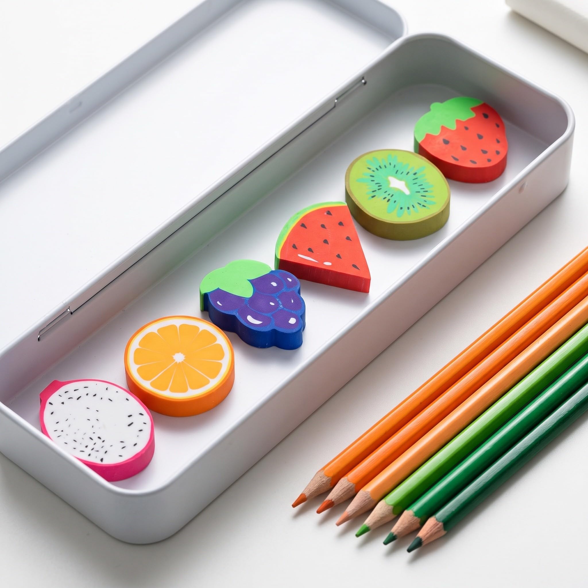 Kisangel 72 gommes fantaisie en forme de fruits : Gommes colorées pour la r