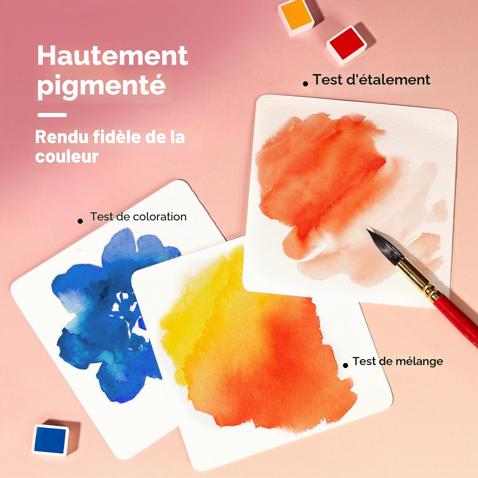 Paul Rubens 48 Ensemble de peinture aquarelle de classe professionnelle avec palette et boîte métallique portable pour artistes, étudiants, enfants - Dessin, illustration