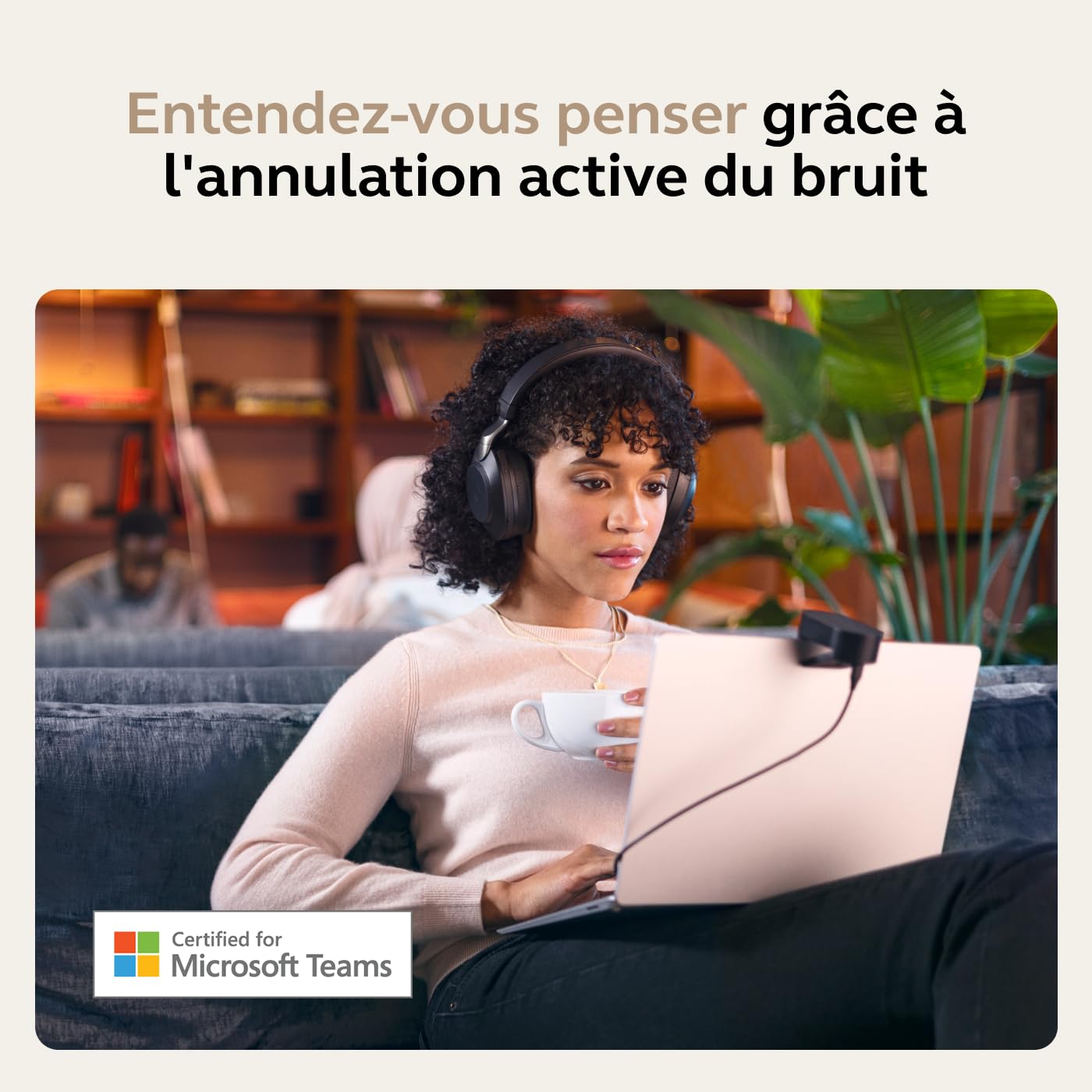Jabra Evolve2 85 Casque PC Sans Fil - Casque Audio certifié Microsoft Teams avec Réduction du Bruit et Batterie Longue Durée - Adaptateur Bluetooth USB-A - Noir