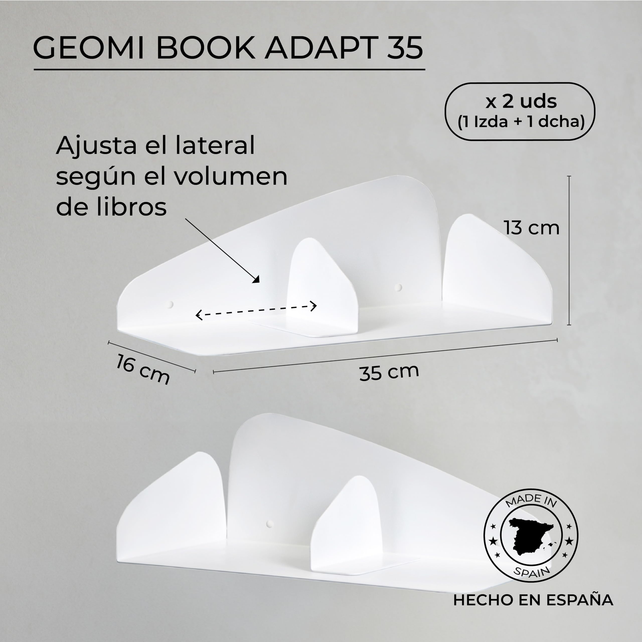 MILUKA Libreria Estanteria Pared, Set 2 Baldas Flotantes, con Sujetalibros