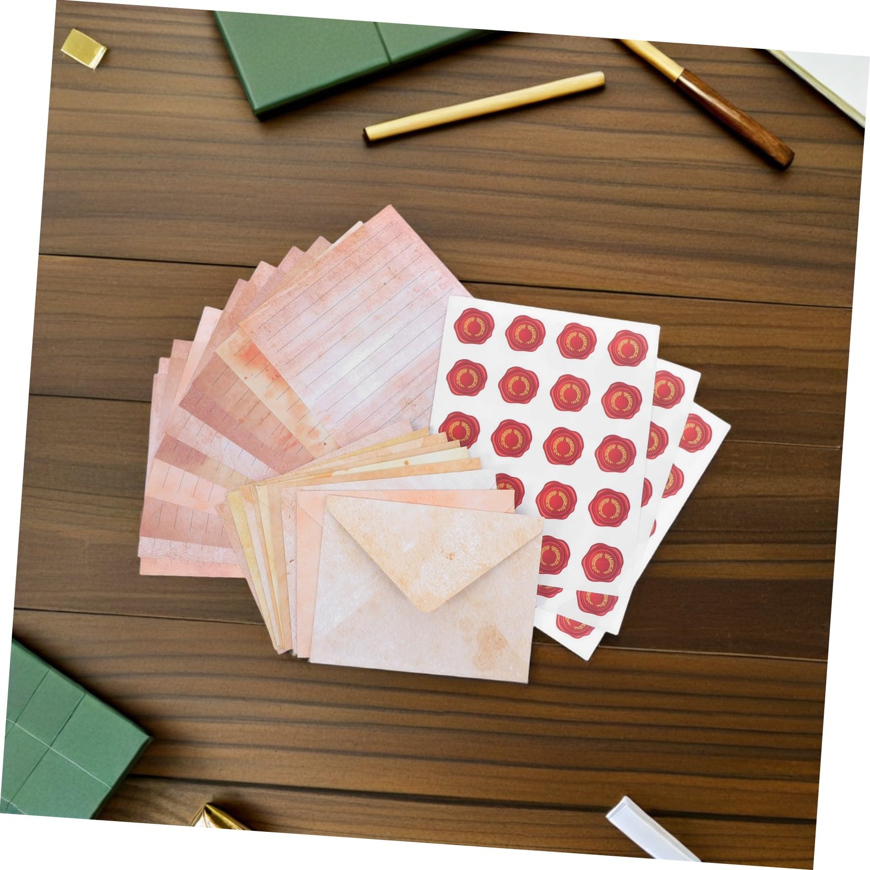 Vintage Briefpapier und Umschlag Satz 100 Satz aus Papier mit Aufklebern