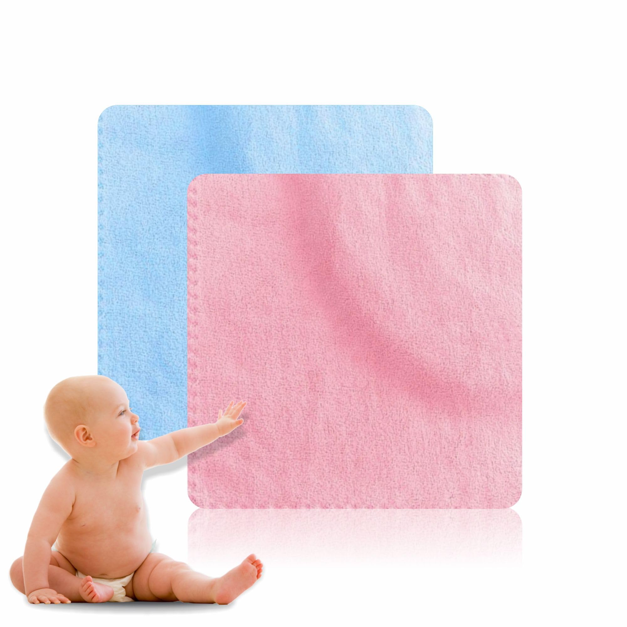 Baby Face Cloth Super Soft Baby Face Washing Cloths Child Face Cleaner Bath Feeding Shower Towel Flannel Wipe For Babies Toddlers Boys Girls Bath Essentials Assorted Colour 30cm x 30cm (Pack Of 3)