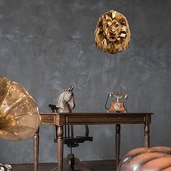 Amazon.com: Guichifun Gold Lion Head Wall Hanging - 14.3 IN