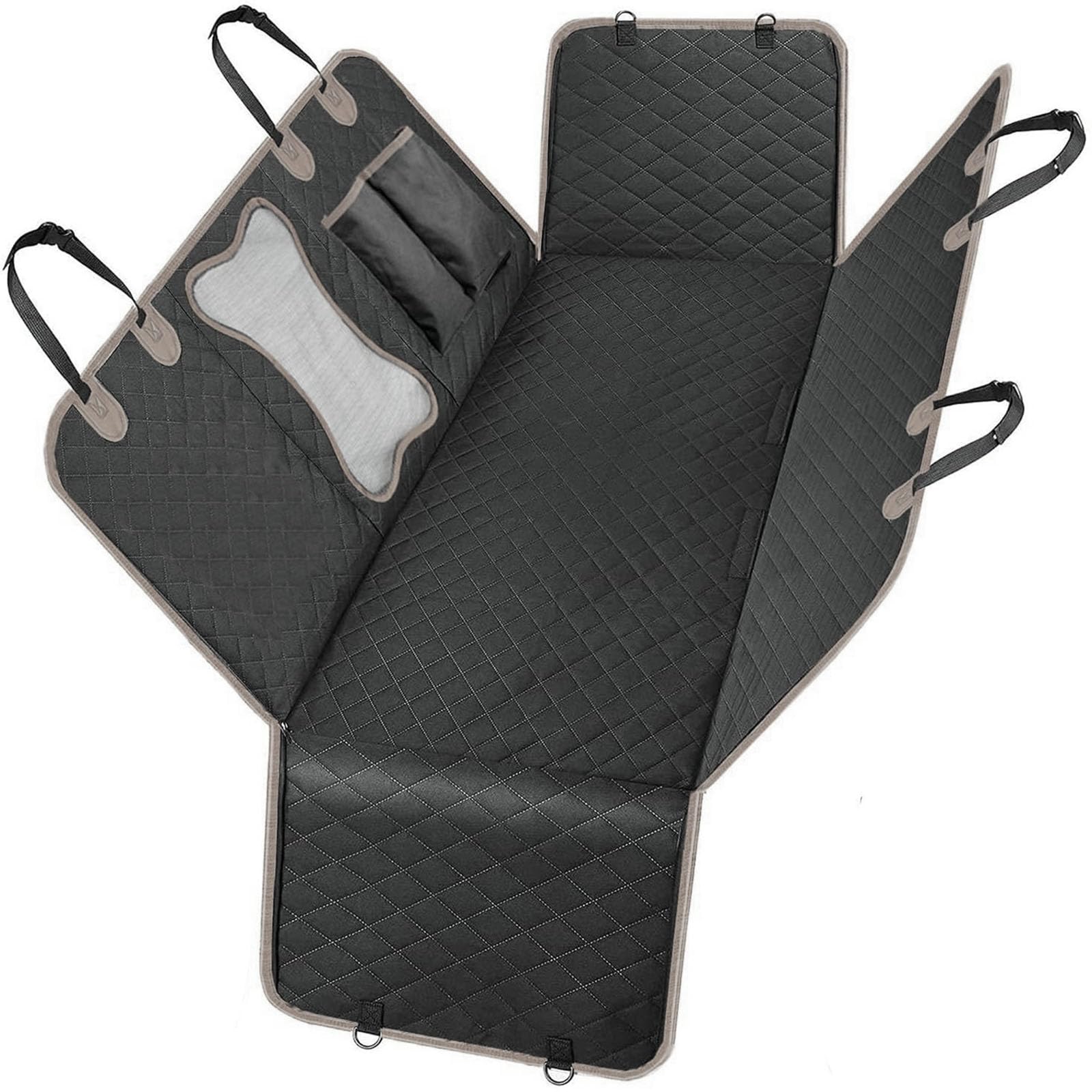 Alfombrilla Ajustable para Coche para Mascotas, Naranja/Gris, para Sentarse con Mascotas, 137 * 147cm, Alfombrilla para Coche para Mascotas, Adecuada para Varios Modelos de Coches (Gray)