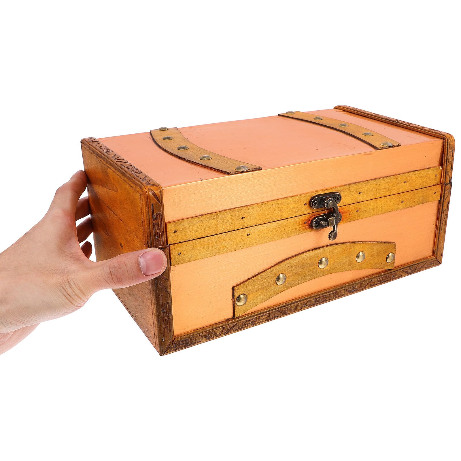 Caja de Almacenamiento Decorativa de Madera Retro para Tarjetas y Recuerdos