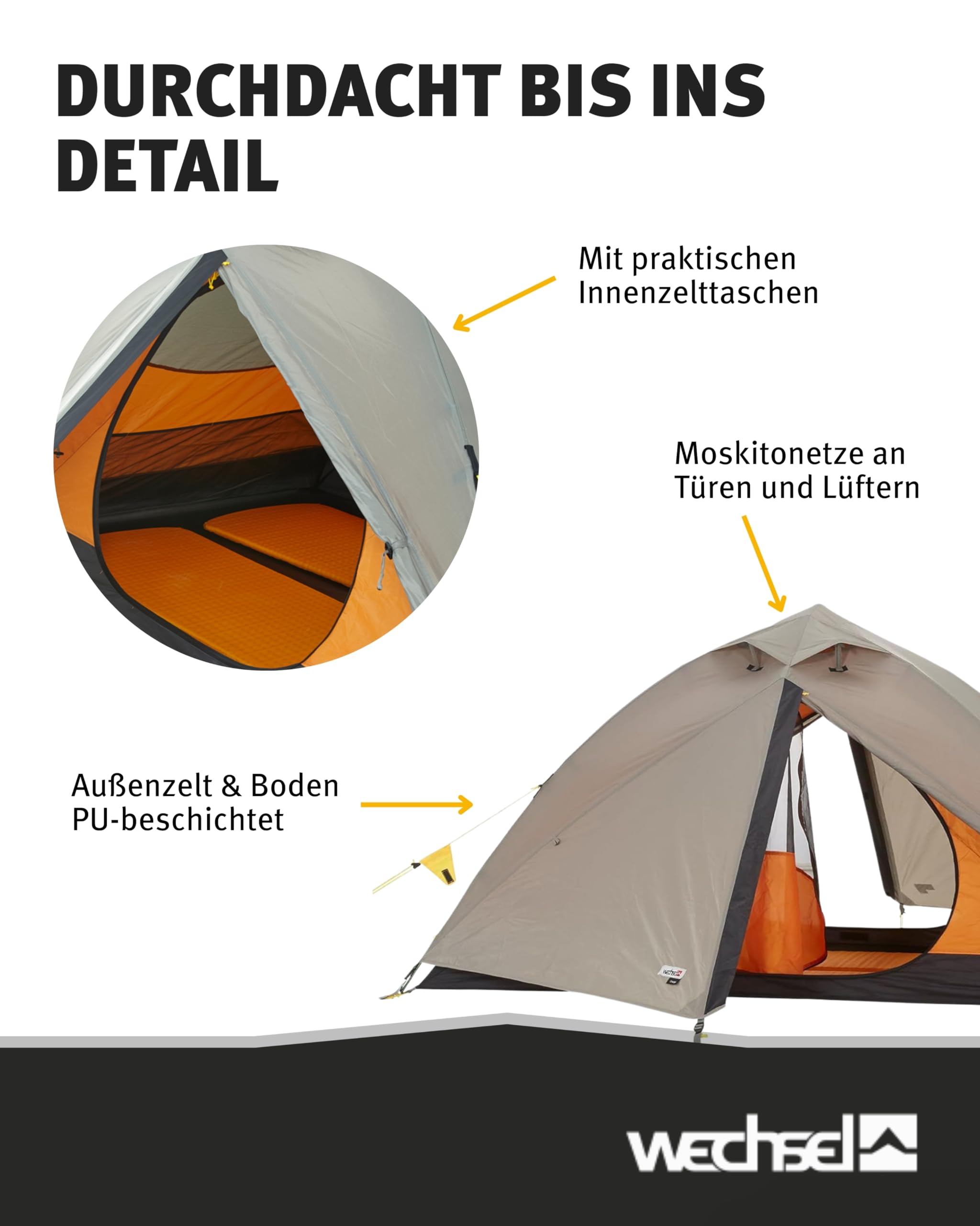 Wechsel Trekkingzelt Charger I Kuppelzelt für 2 Personen I schnell aufbaubares 2-Personen-Zelt I kompakt & transportabel I ideales Outdoor-Zelt für Camping, Wandern & Radreisen