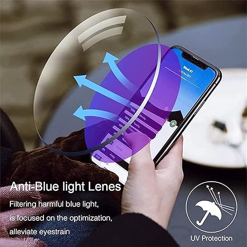 Miniatura 5 de Lentes de lectura con luz azul para mujeres y hombres, zafiro de alta dureza, lentes de lectura inteligentes de doble enfoque (color azul, tamaño