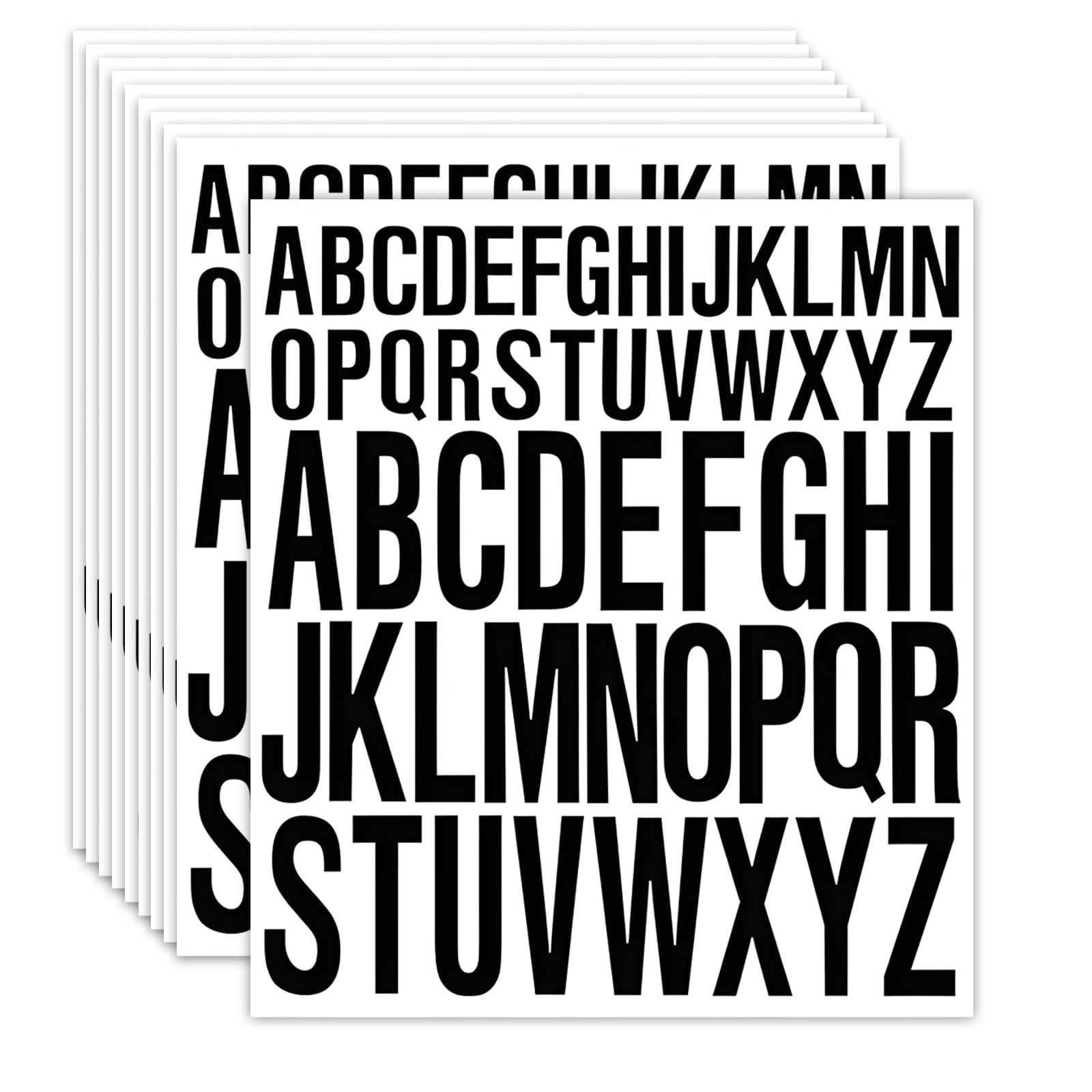 Letter Stickers, 10 Sheets Capital Sticky Letters 1 Inch 2 Inch Self Adhesive Black Stick on Letters Alphabet Sticker for Crafts DIY