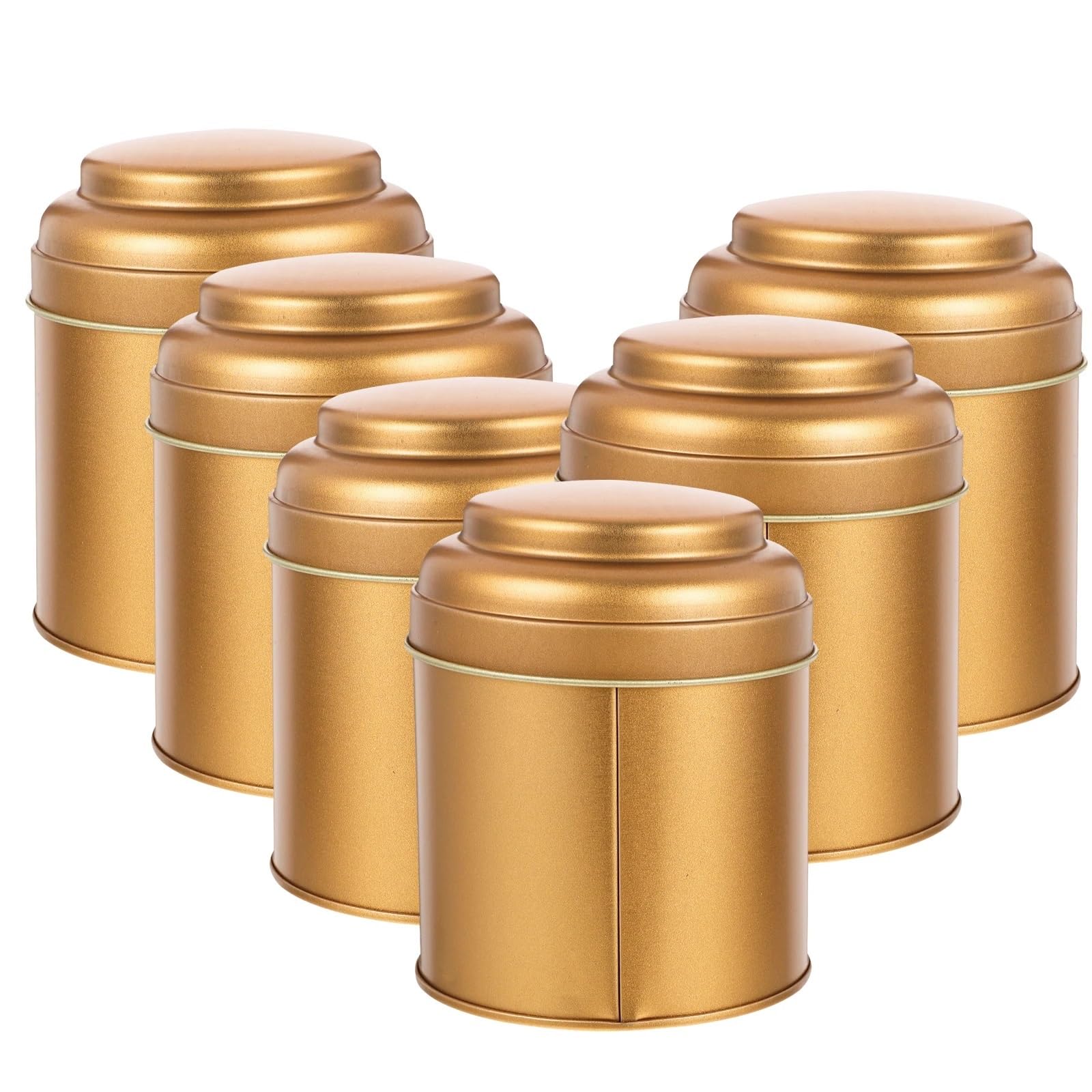 UBOHUZ 6pcs Tea Leaf Canister Airtight Tinplate Storage Jar Double Lids Leak Proof For Loose Coffee Beans Food Container for Tea, Coffee