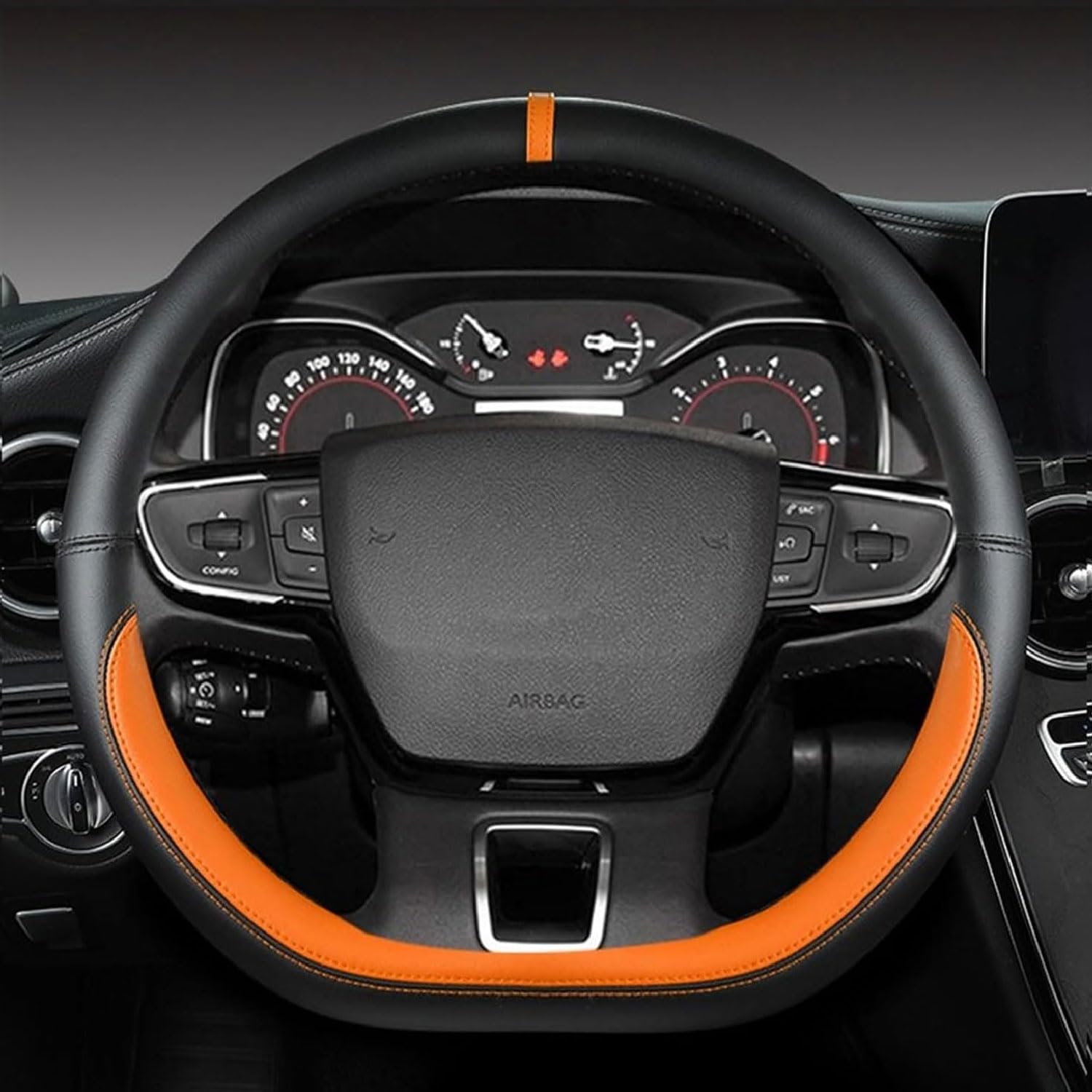 ISTOVO Lenkradbezug Auto Für FIAT Tipo Cross Wagon 2022-2025, Lenkradabdeckung Leder Lenkradhülle Lenkrad Abdeckung Atmungsaktive Lenkradschutz