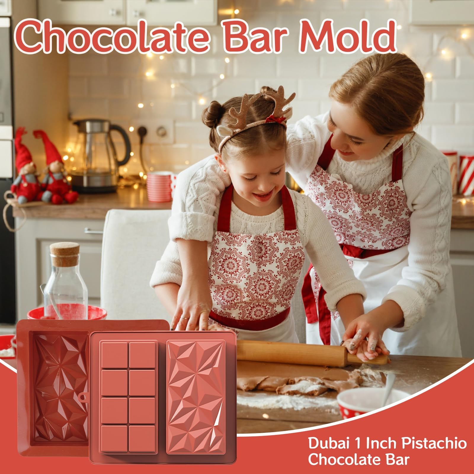 Stampo Per Cioccolato Deep Dubai In Silicone - 2,5cm Di Profondità Per Barrette Farcite Al Pistacchio, Facile Da Usare