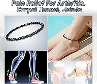 Vista 3 de Hion Paquete de 2 tobilleras de terapia de hematita para mujeres/hombres