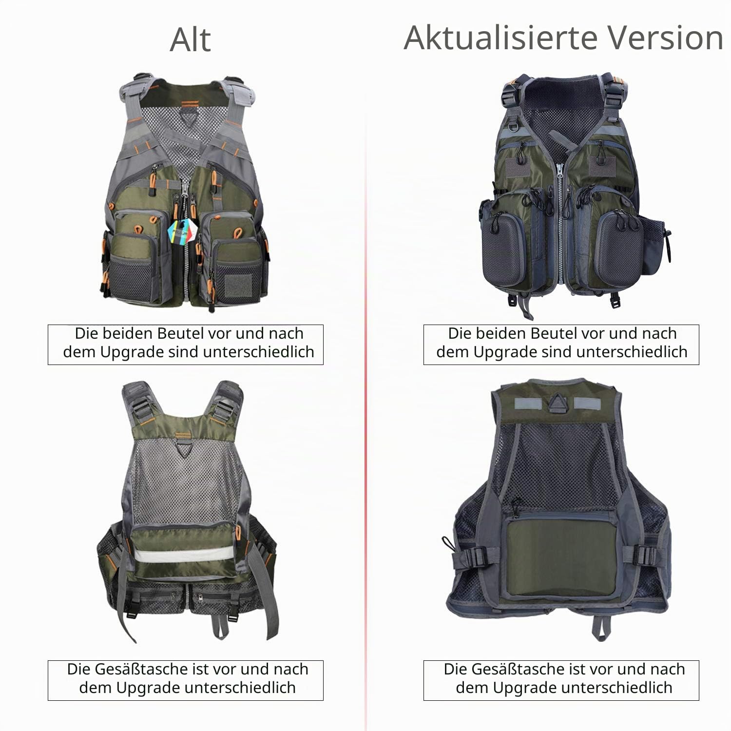 PELLOR Herren Outdoor Weste Atmungsaktiv mit Taschen für Jagd Angeln