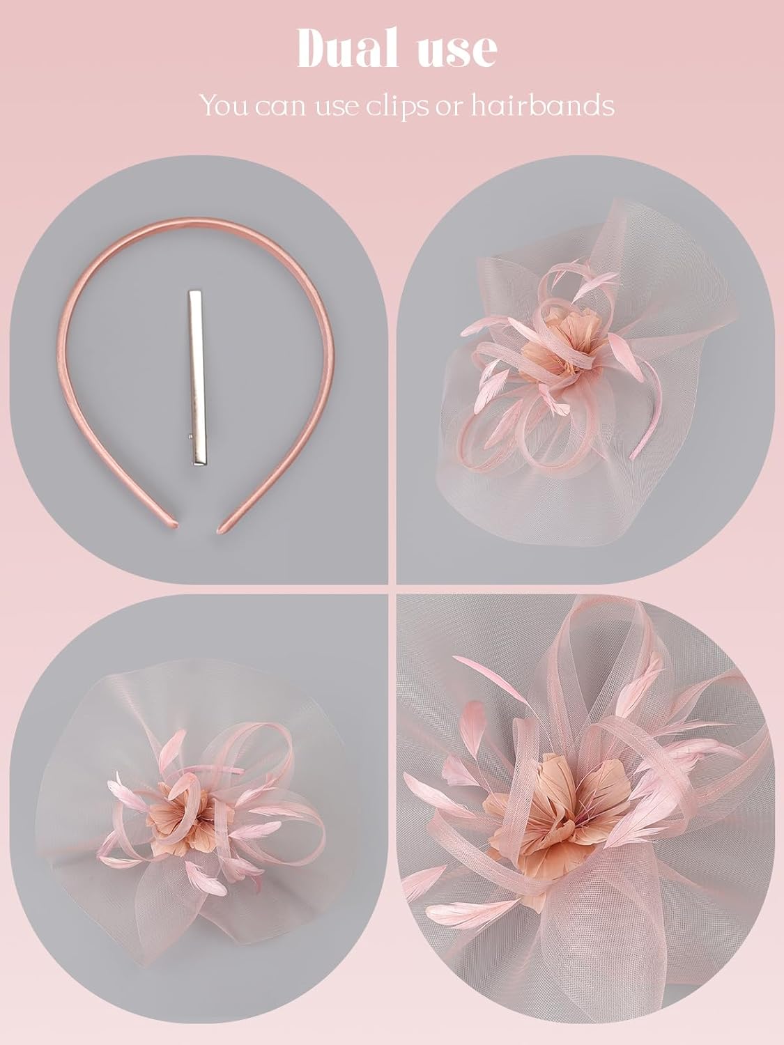 Tea Party Hat Fascinators Hats for Women Girls Elegant Kentucky Derby Hat Flower Feather Headband Outfits for Wedding Church - Image 6