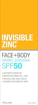 Invisible Zinc - Face + Body SunscreenSPF 50 UVA UVB (150g/5.29oz)
