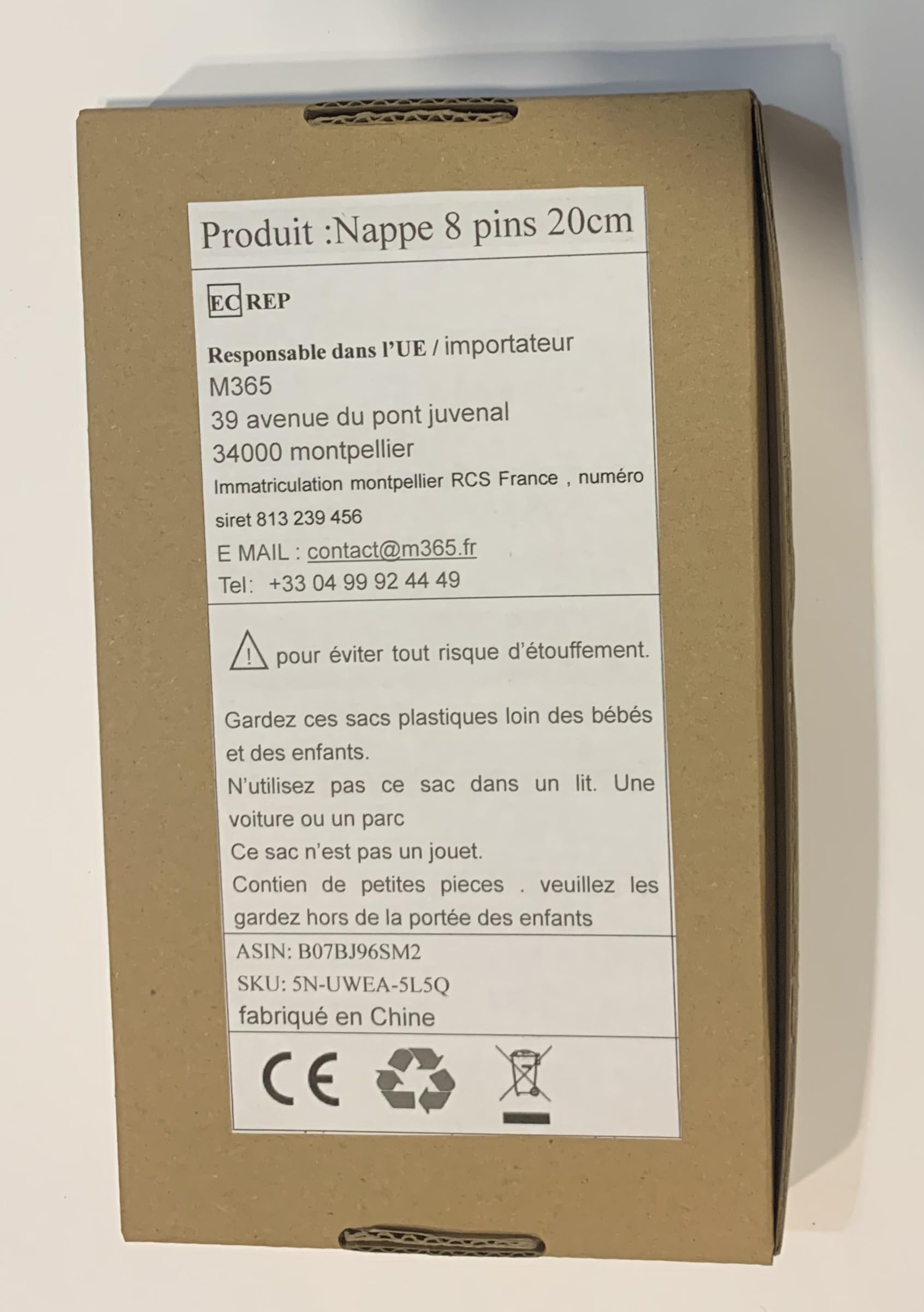 Nappe (câble Ruban) 9 Pins Universel 10 Cm - Connecteurs Même Face - Neuf - Marque M365
