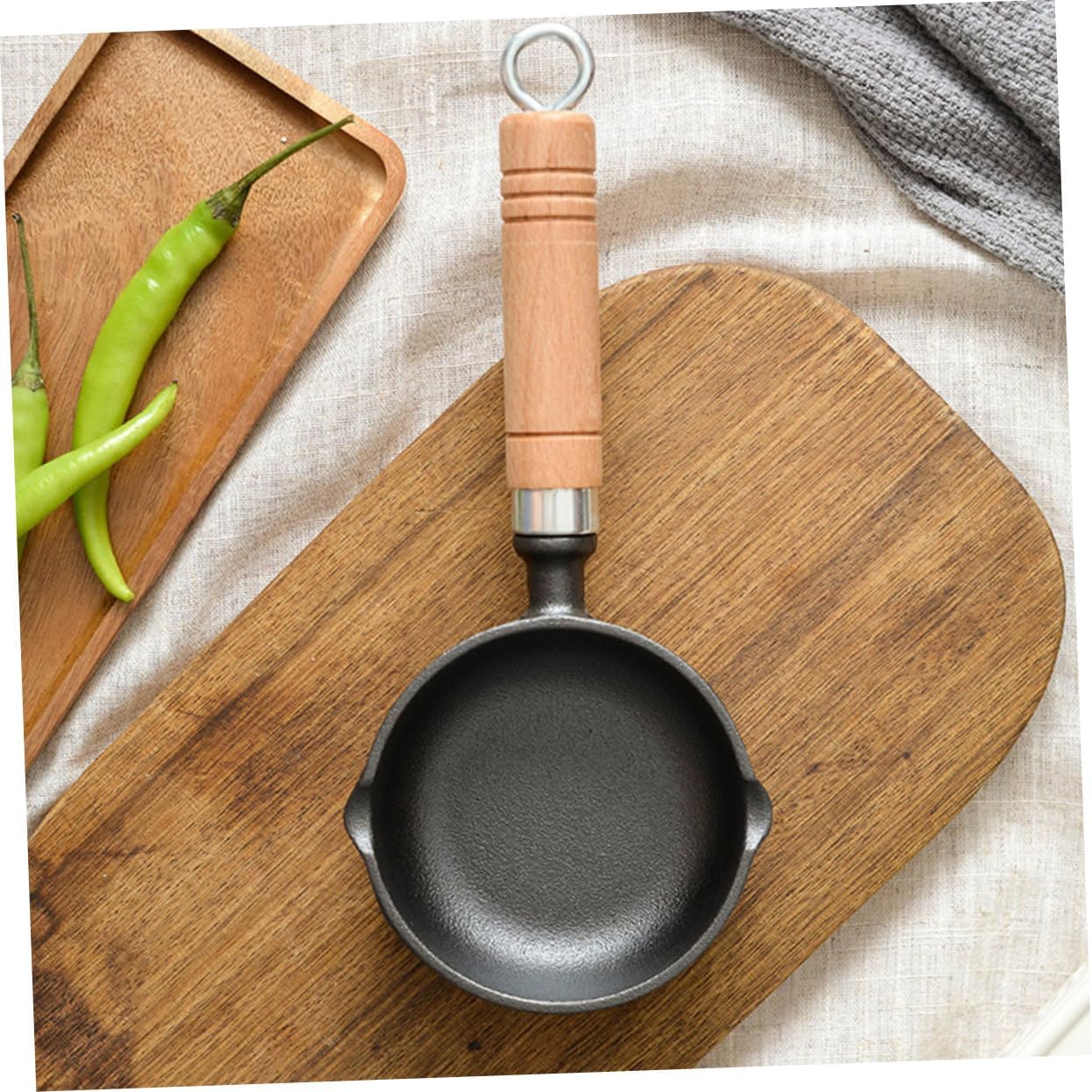 Cabilock Mini Omelette Pan for Melting Multifunctional Butter Pot Iron Handle Space-saving Design
