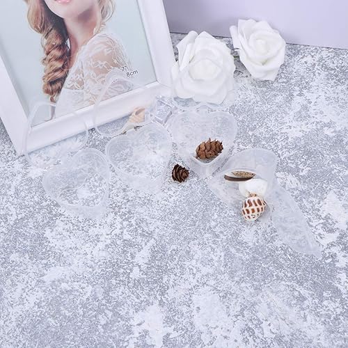 Miniatura 9 de Didiseaon Recipiente de condimentos en forma de corazón, de plástico transparente, cajas pequeñas con tapa para el hogar, cocina, comida para