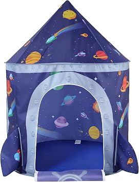 Gift Rocket Space Ship Kids Play Tent, Outdoor Indoor Teepee Tent