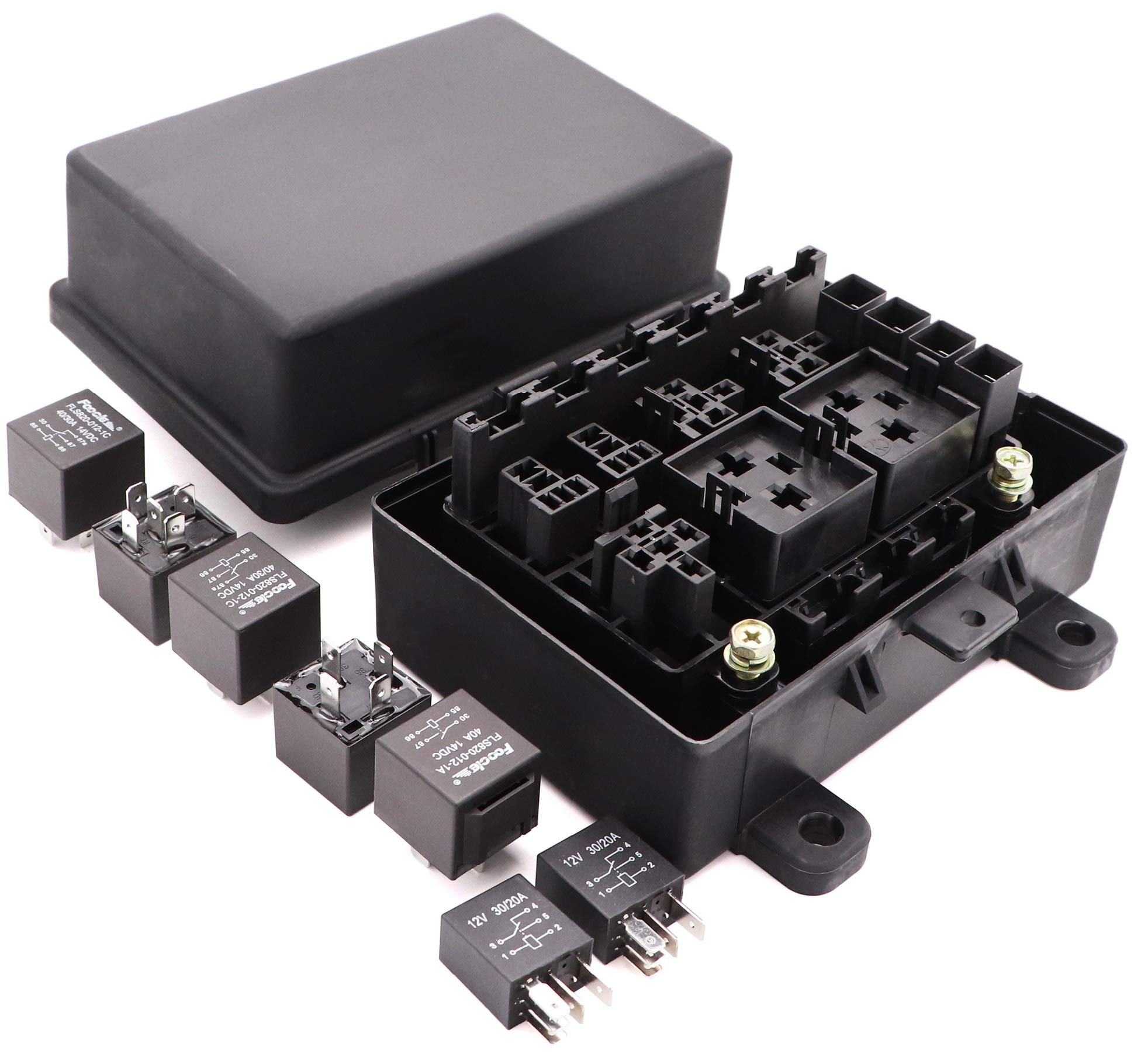 Buy Waterproof Fuse Relay Box with 7 Relays and 10 Fuses for Automotive