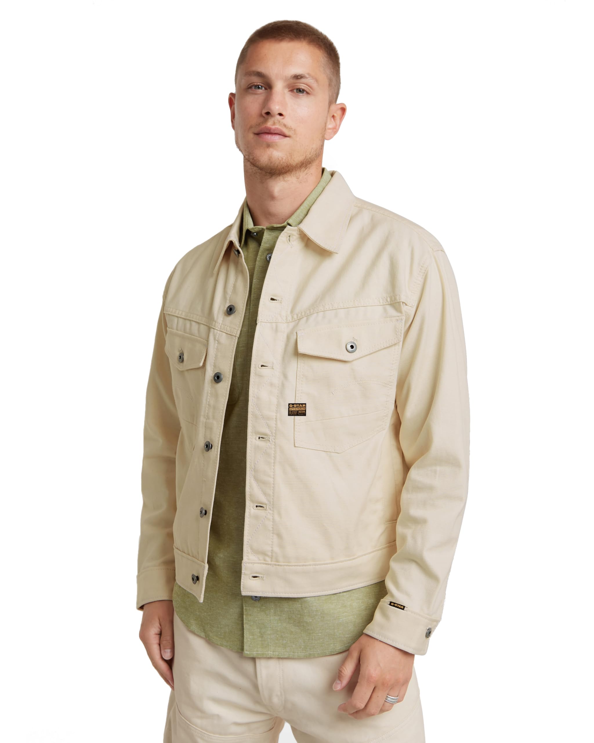G-Star Men's Beige/Khaki (Ecru D23593-D491-159) Dakota Jacket, M