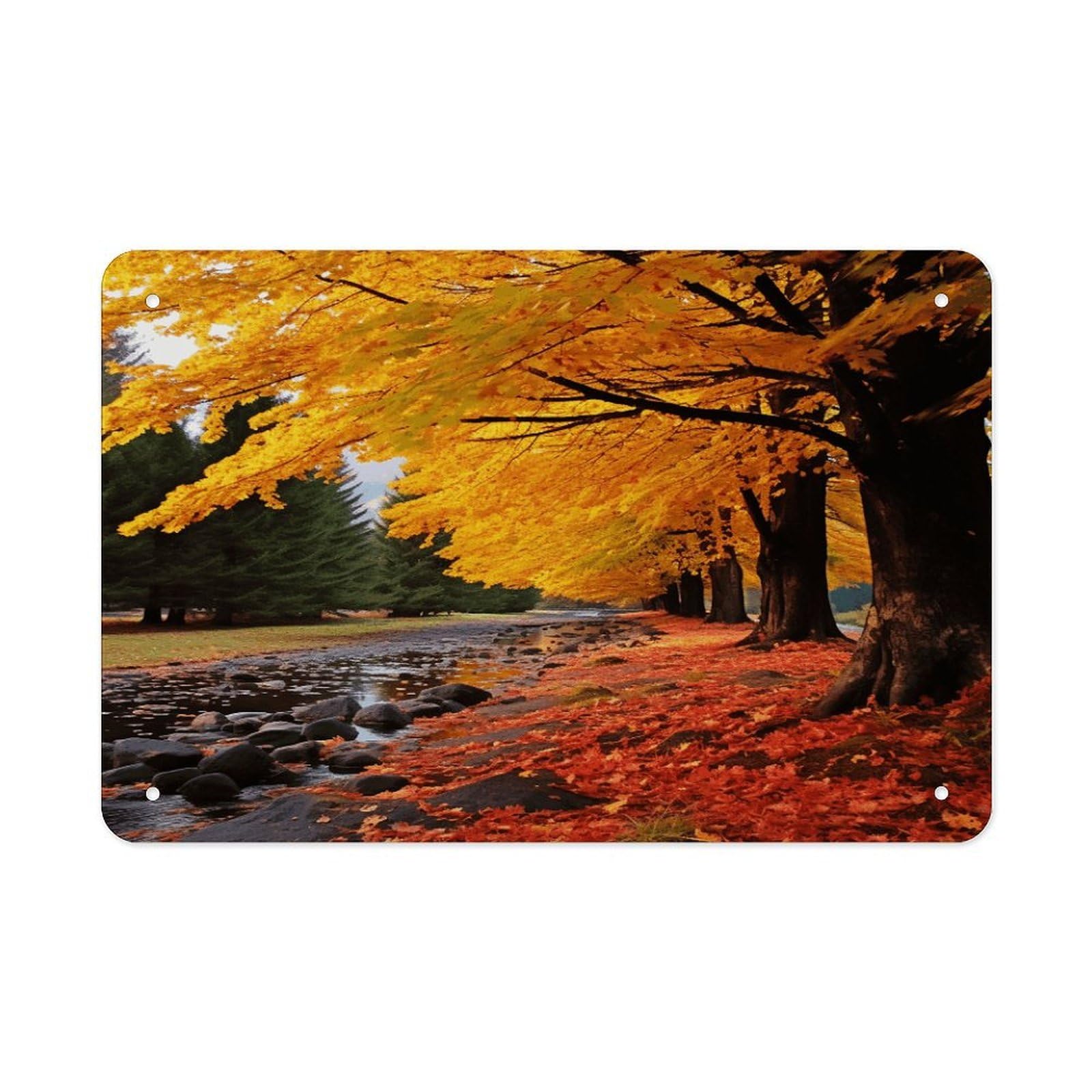 Fodpand Style Fall Colors Wall Art Metal Signs Tin Sign