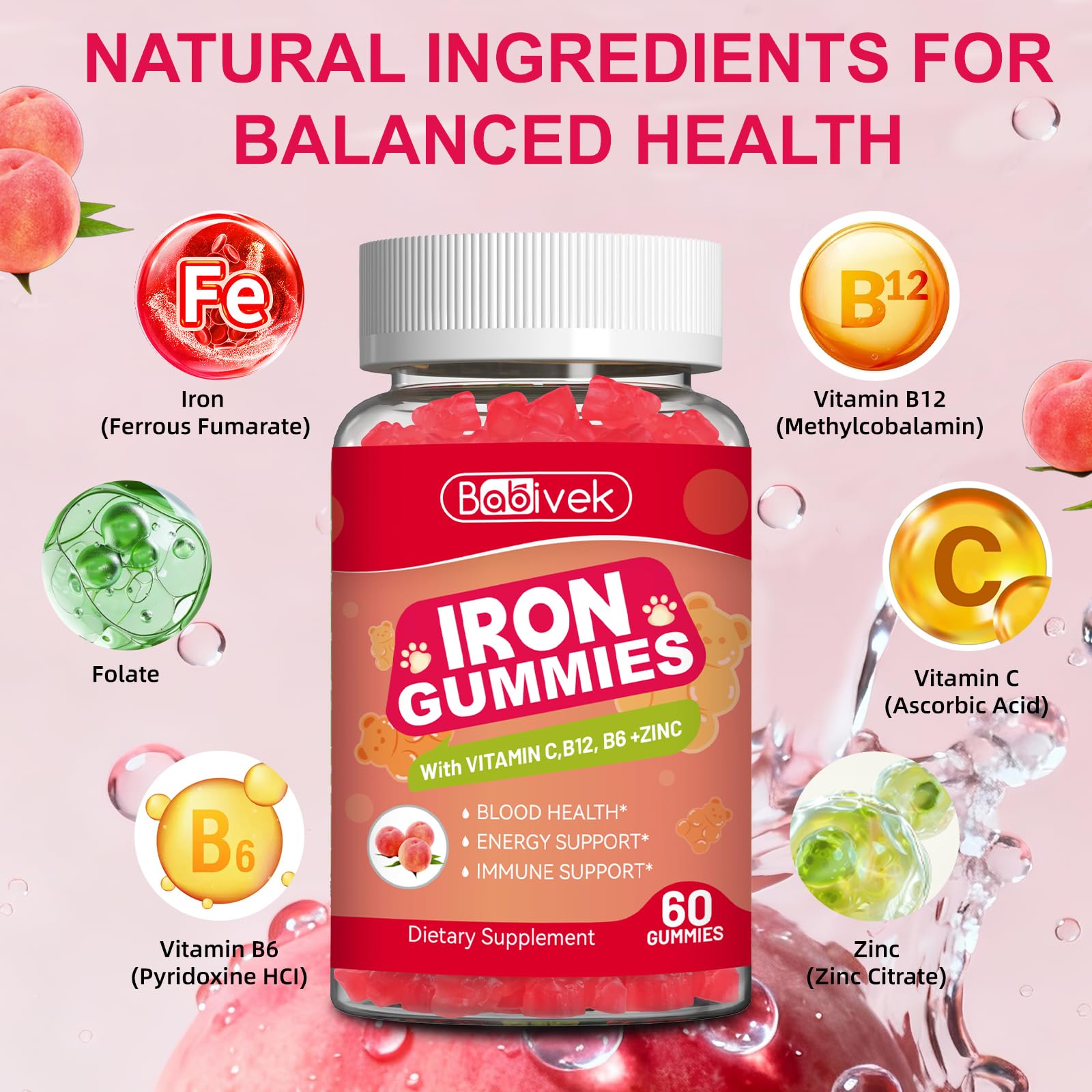 Iron Supplement Gummies for Women & Men, Iron Gummies with Multivitamin — Amazon image 6