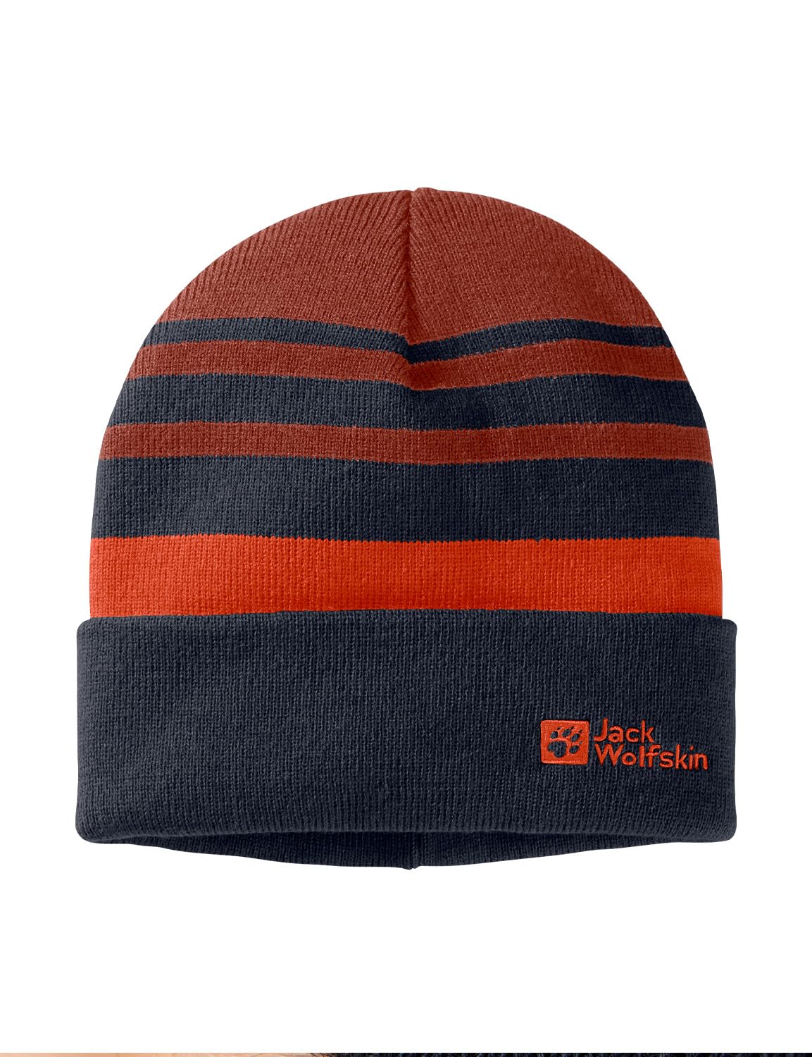 Jack Wolfskin - Stripy Knit Beanie K, beret dziecięcy unisex, Night Blue,