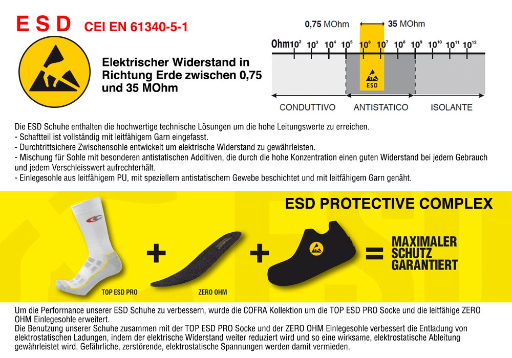 COFRA Burst S3 Herren Schuhe mit Mikroelektronik, Größe 42, Schwarz