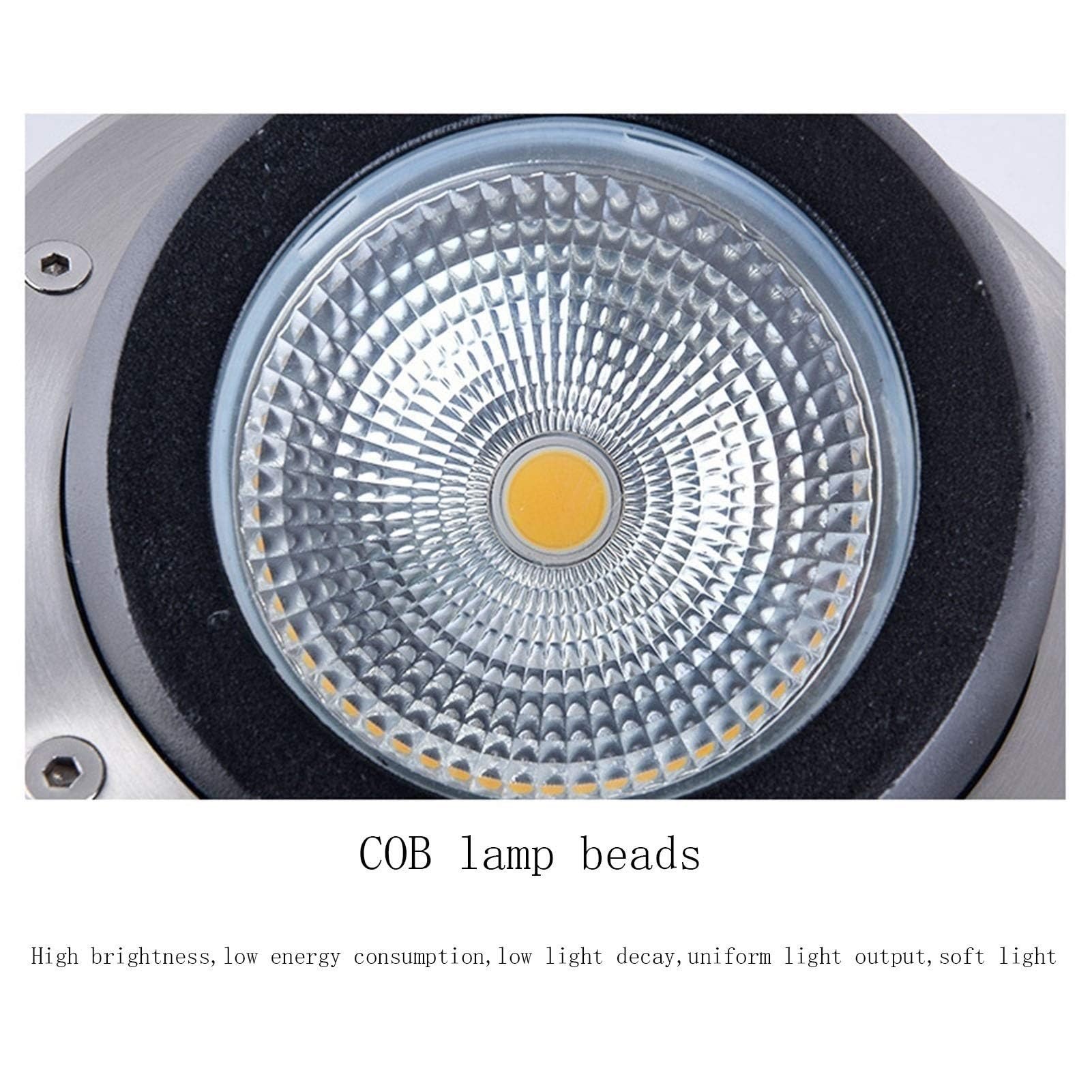 Luz De Paisaje LED De Suelo - Foco Empotrable COB For Exteriores, Ip65 Impermeable AC220V, Focos De Pared De Fondo, Luces Subterráneas con Cabezal Inclinable, For Césped/jardín(Red,18W)