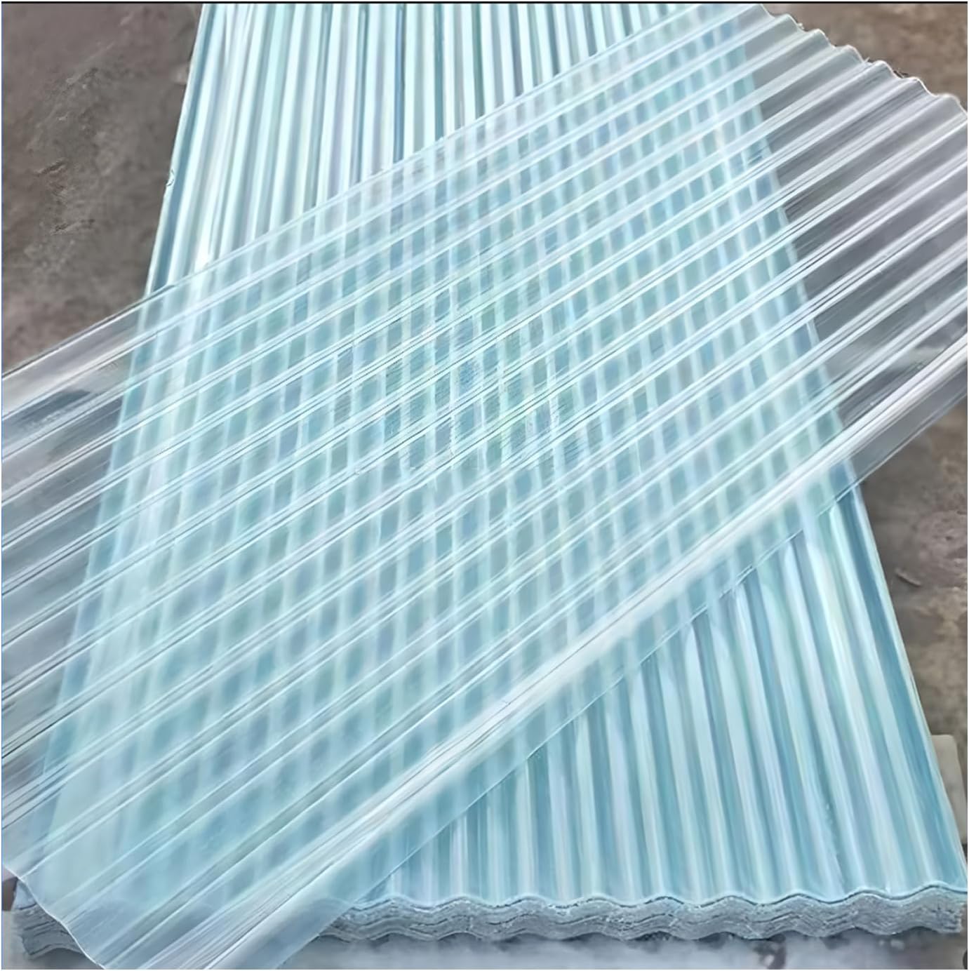 4 PCS Polycarbonate Roofing Panels Splicable Corrugated Plastic UV Resistan Greenhouse roof Panels Easy Cut for Canopy，Carport (Clear, 4PCS 40X35in)