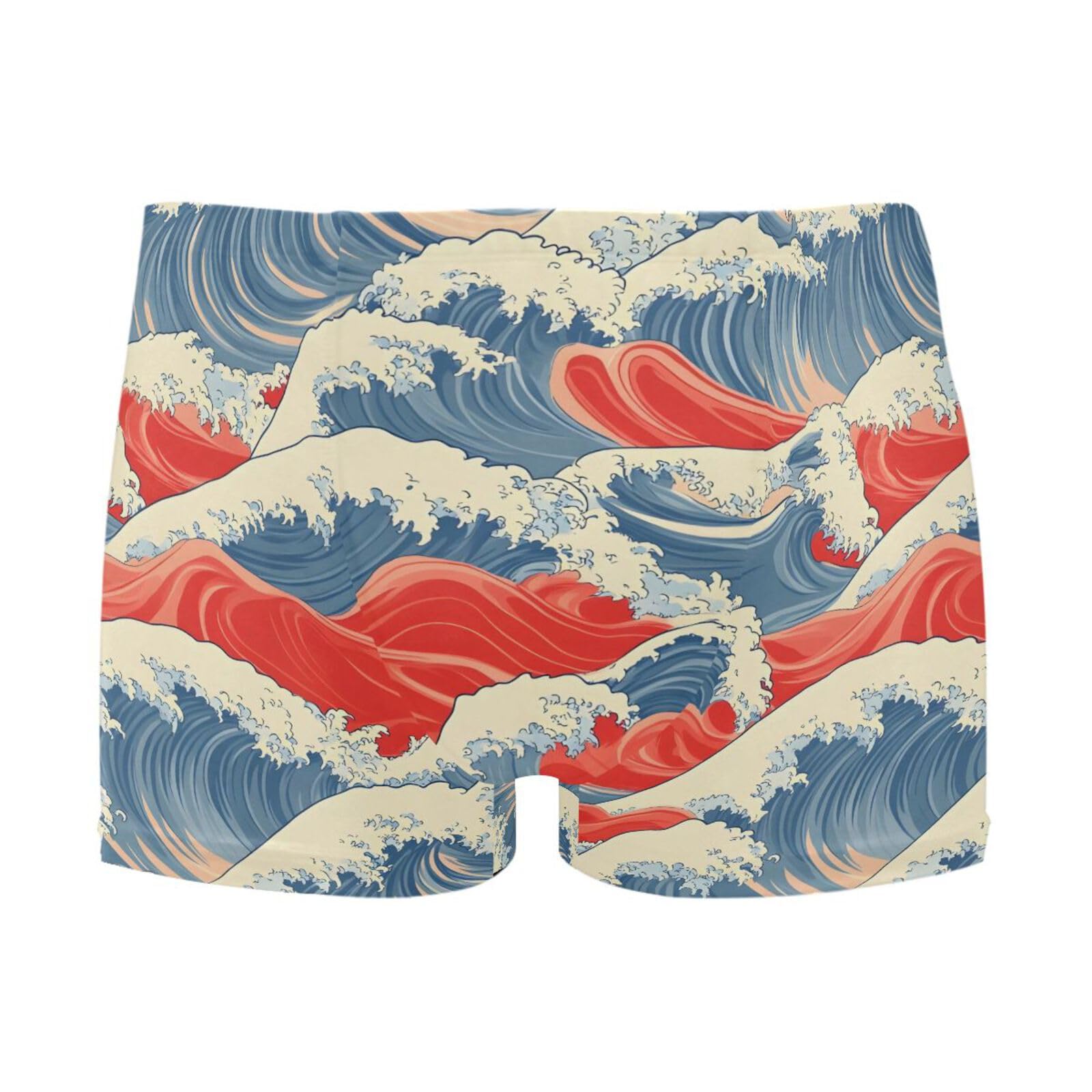 Men's Swim Briefs Japanese Waves Ukiyo Swimsuit Swimwear Swim Trunk Square Leg for Men 3XL 202b8833