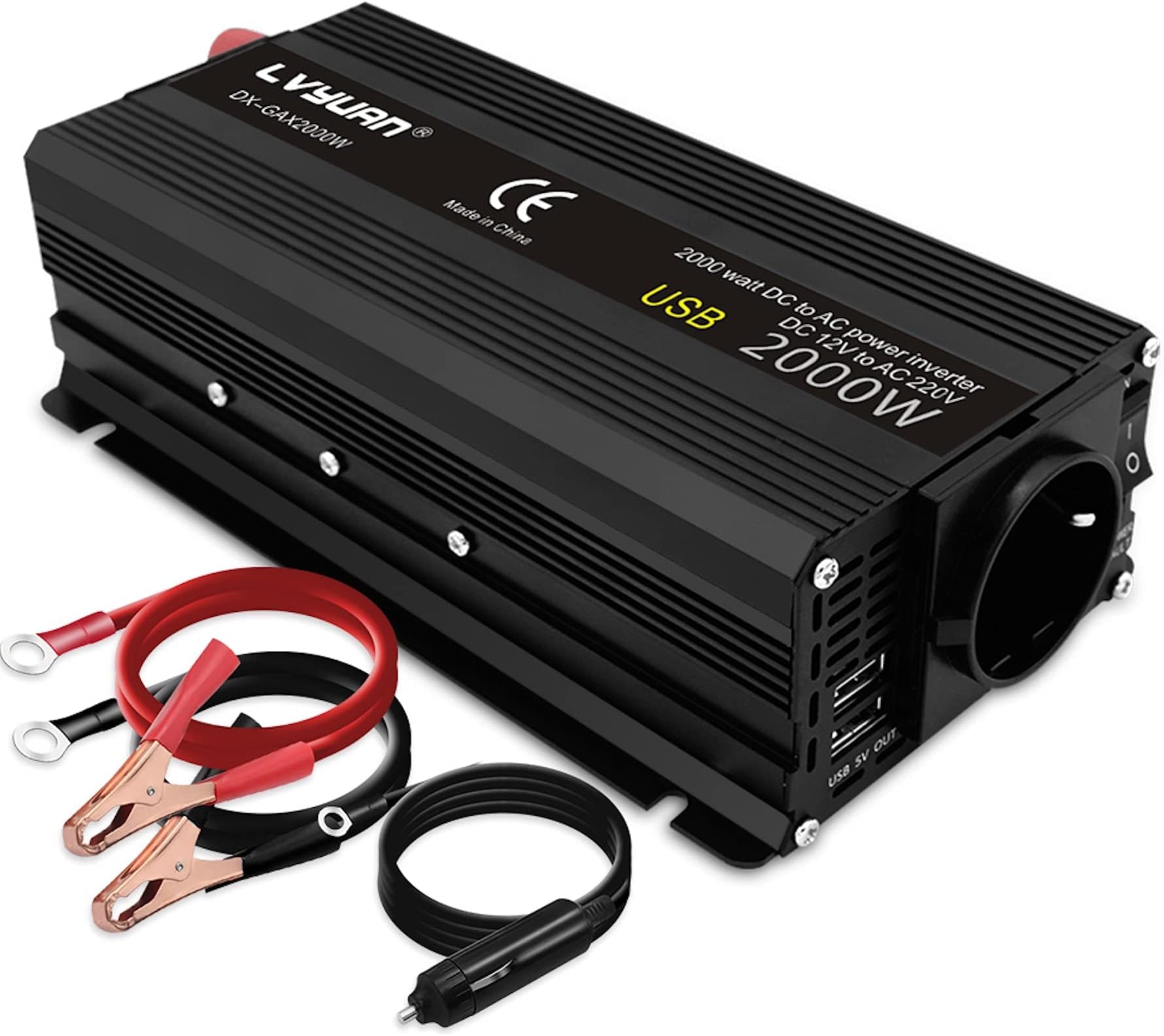 LVYUAN Inverter 12V 230V 2000W Voltage Converter Amazon.de