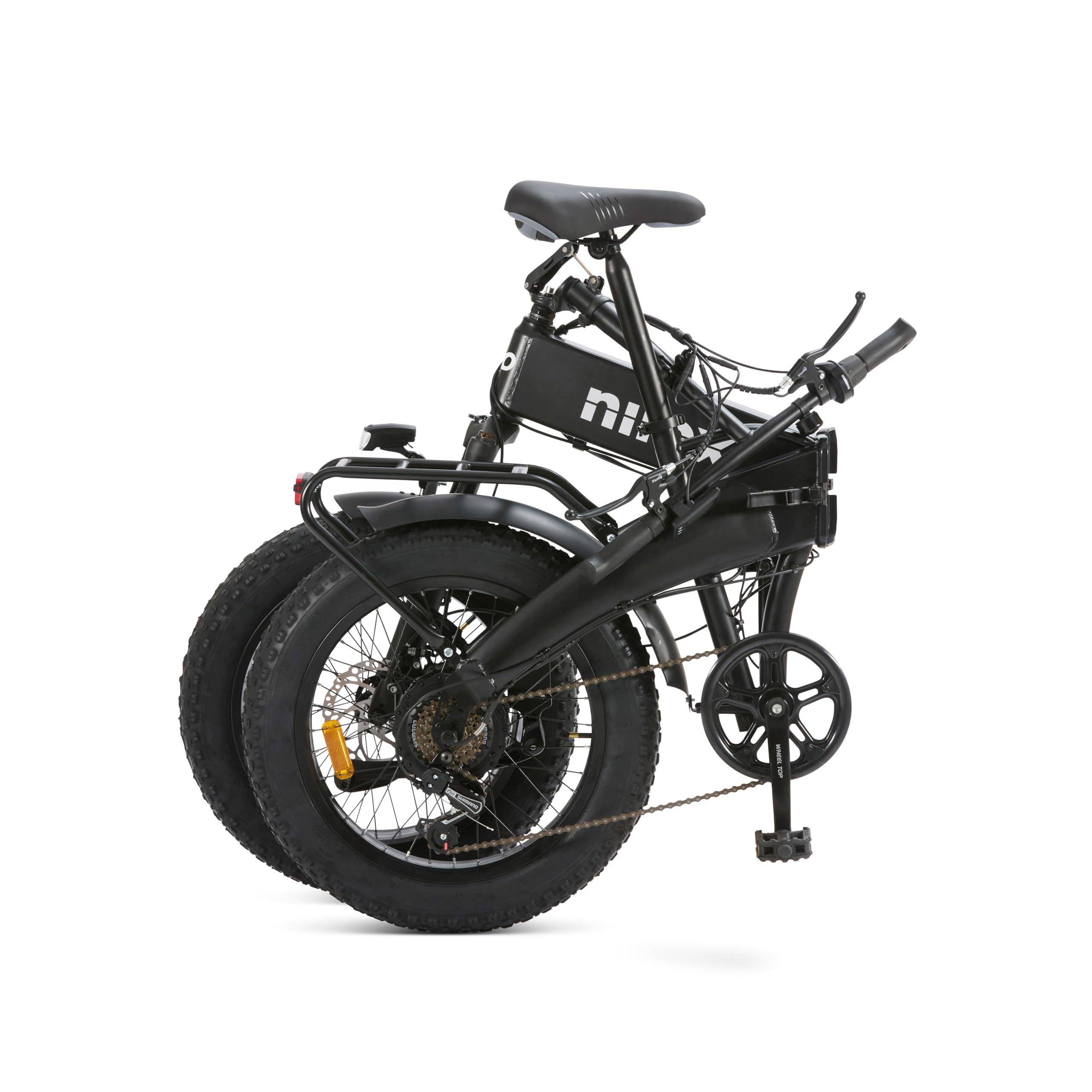 Nilox, Ebike X10, Bici Elettrica Pieghevole, Fino a 70 km di Autonomia, Fino a 25 Km/h, Motore da 36 V/250 W e Batteria 36V-13 Ah, Gomme FAT 20"x4", Cambio a 6 Velocità, Colore Nero
