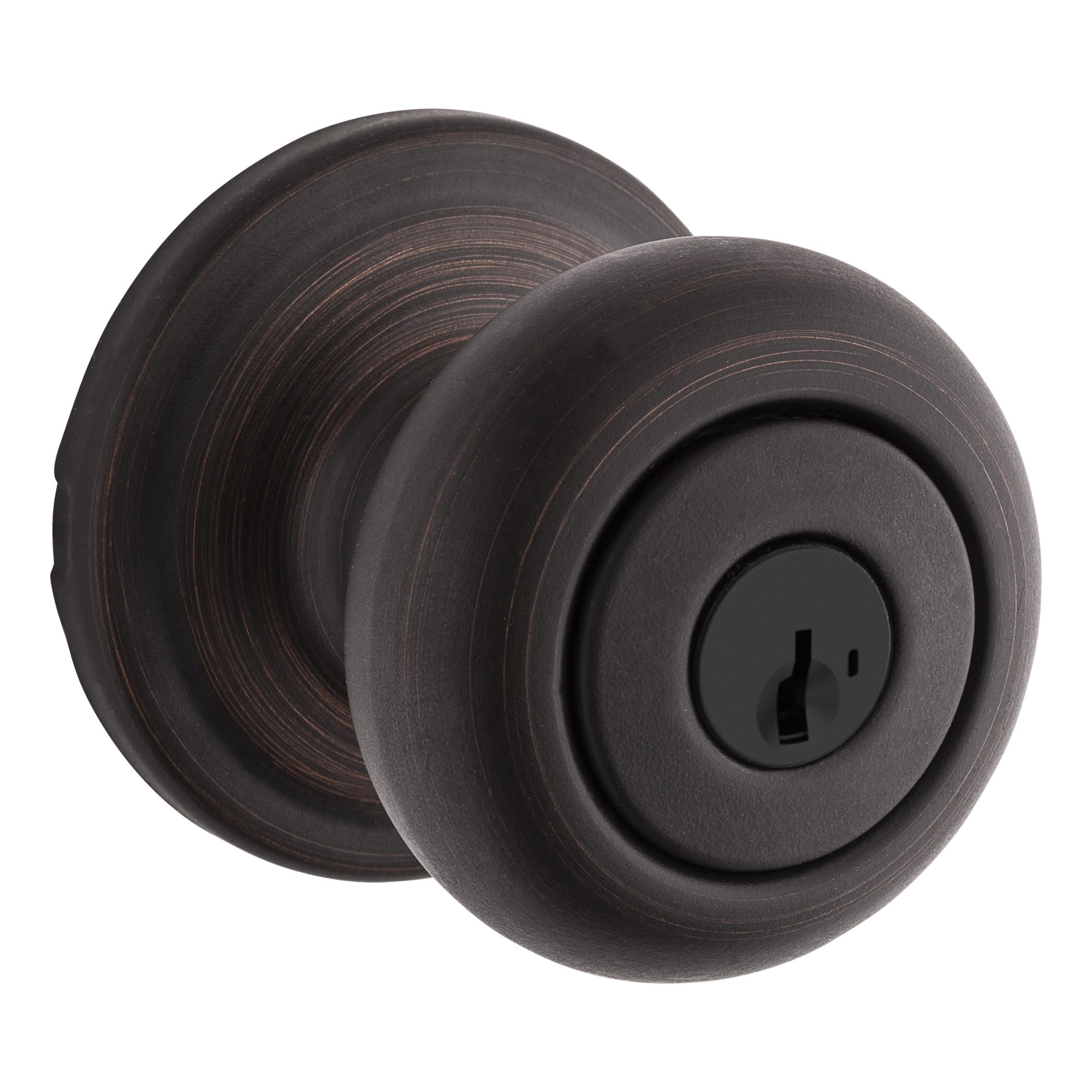 Kwikset 97402-794 Hancock Keyed Entry Knob featuring SmartKey in Satin Nickel
