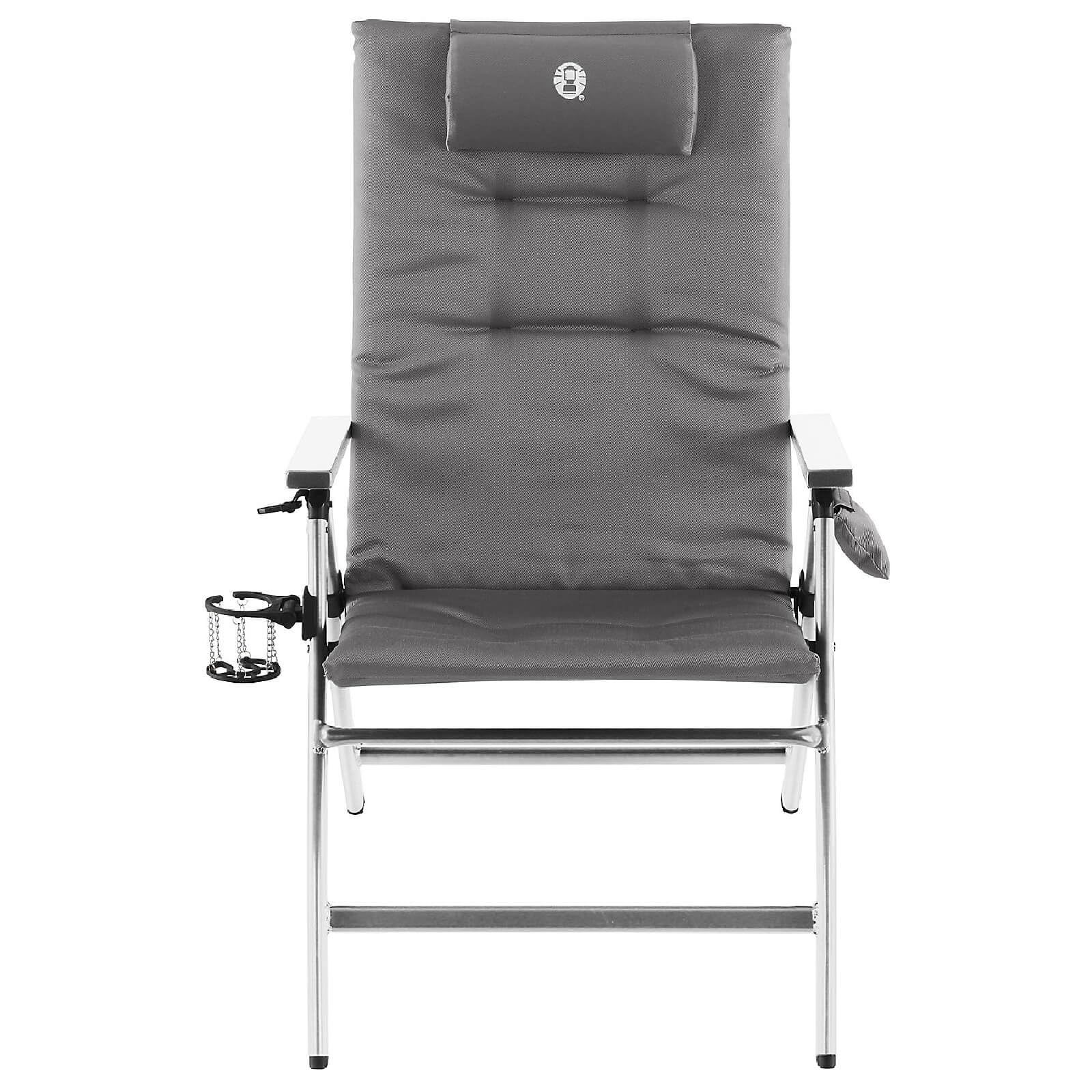 Coleman Premium Aluminum Campingstuhl mit gepolsterter Rückenlehne und 5-Positionen Einstellung - Extrem Stabiler Stuhl mit Becherhalter für höchsten Komfort und Qualität