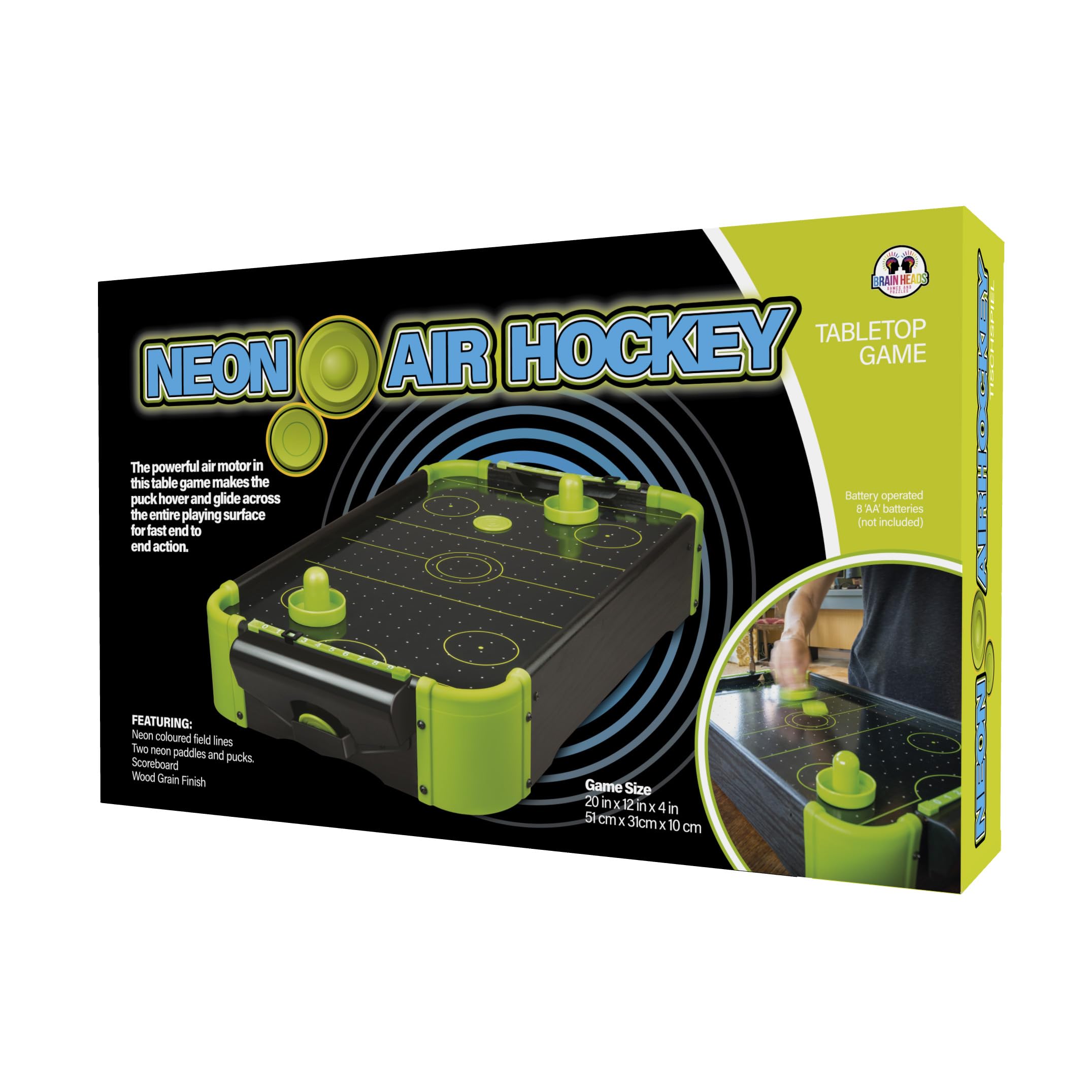Funtime Gifts- Air 20-Inch Neon Mesa de Hockey de Aire | Versión neón de 50,8 cm, Juego Familiar, Color Azul Claro, Talla única (PL7780)