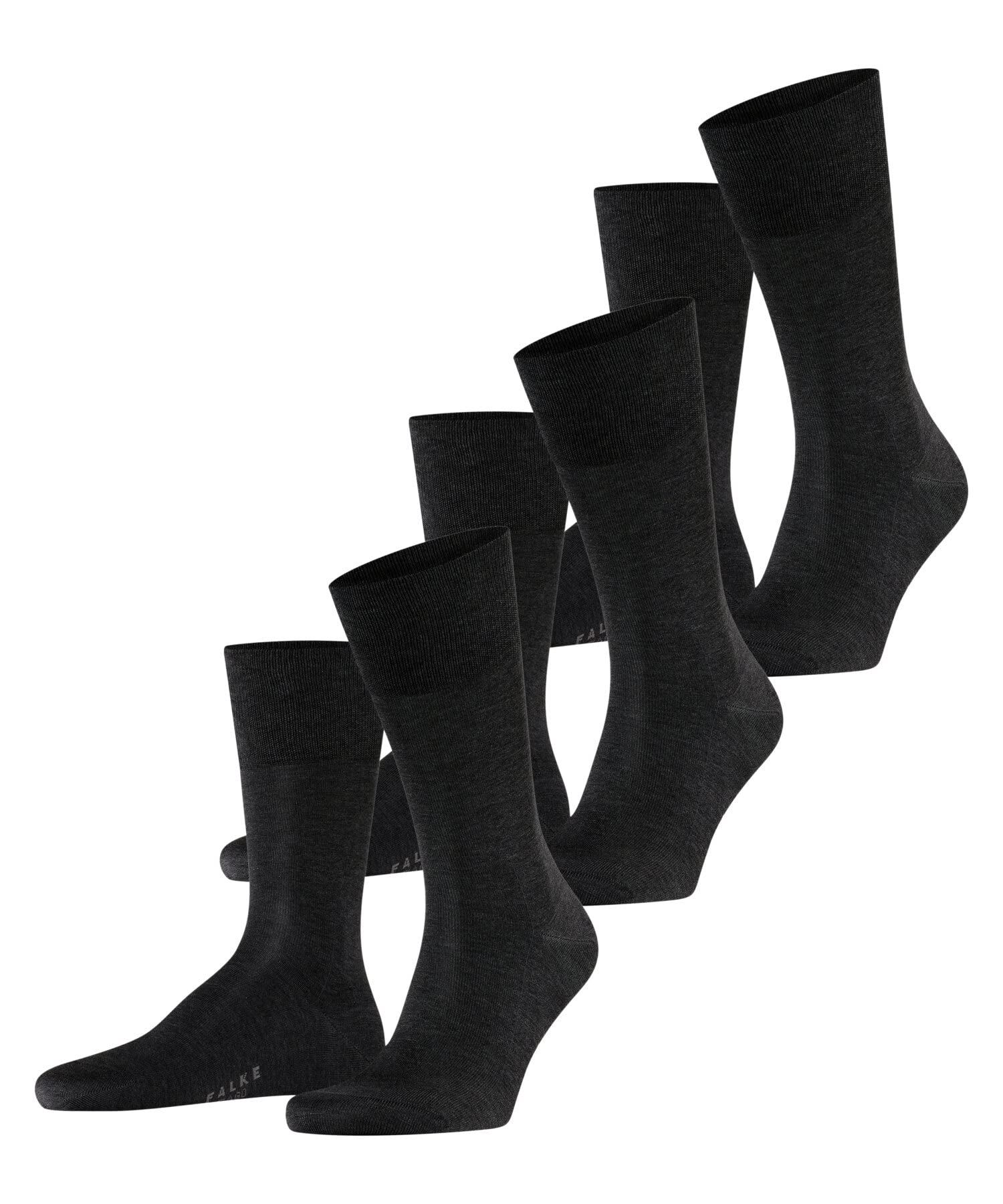 FALKE Herren Tiago 3-Pack Socken atmungsaktive nachhaltige biologische Fil d´Écosse Baumwolle leichter Glanz flache Naht druckfreie Fußspitze fein einfarbig dünn Multipack 3 Paar