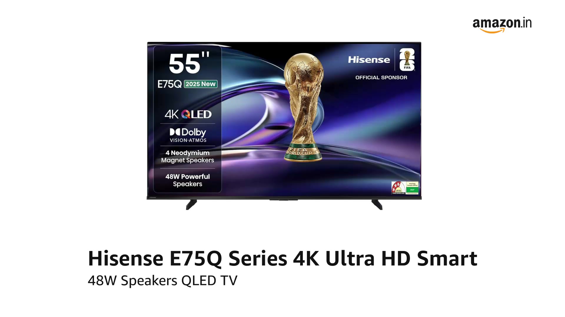 Hisense 139 cm (55 Inches) 4K Ultra HD Smart QLED TV 55E75Q | E75Q