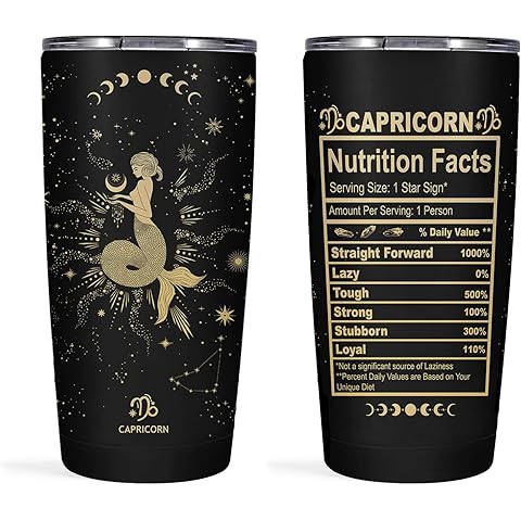 Witchy Gothic Gifts 20 OZ Astrology Tumbler - Capricorn Zodiac Constellation Cup