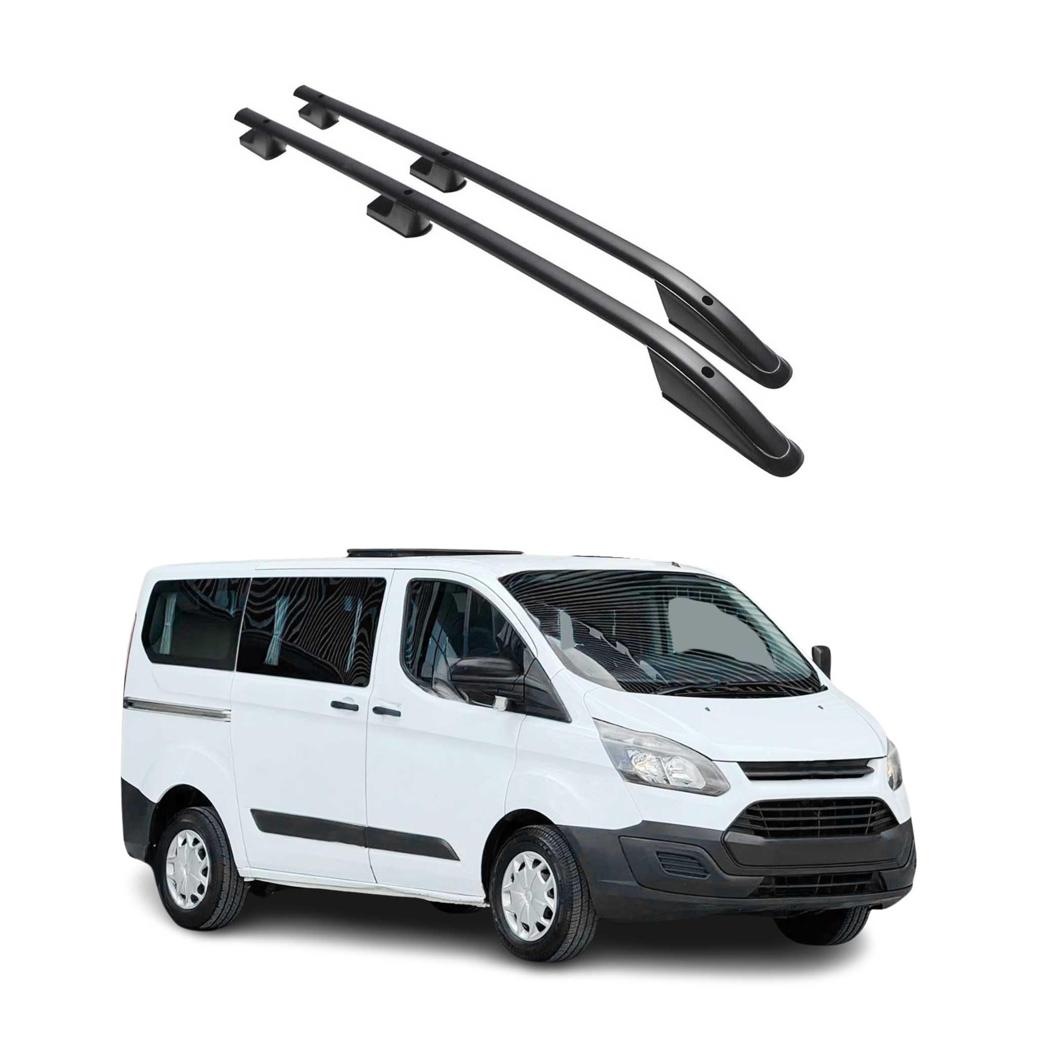 Alu Dachreling kompatibel mit Ford Transit Tourneo Custom 2012-2024 Kurzer ABE Schwarz