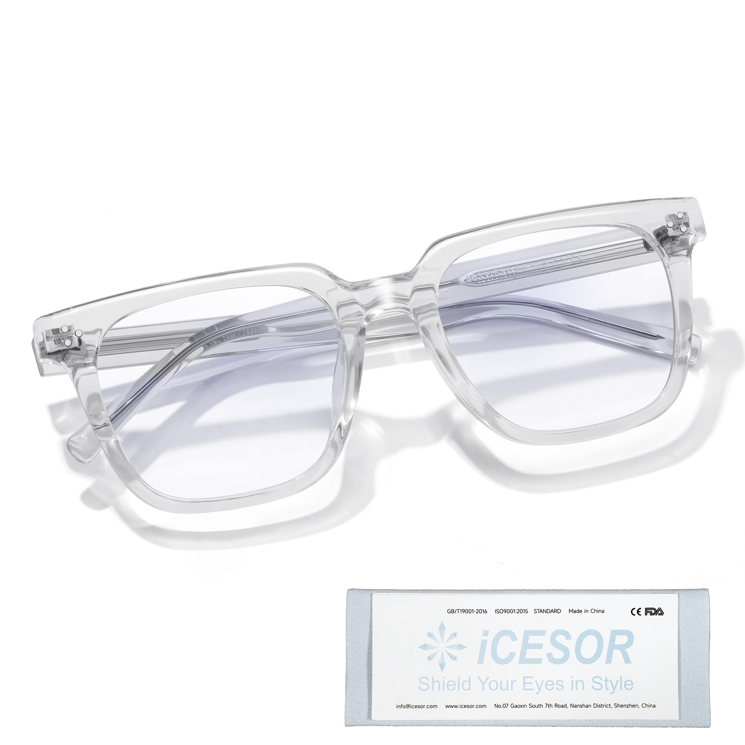 Icesor Oversized Square Blue Light Glasses for Woman Men fashion Reduce Eyestrain Protection for TV/Computer/Gaming