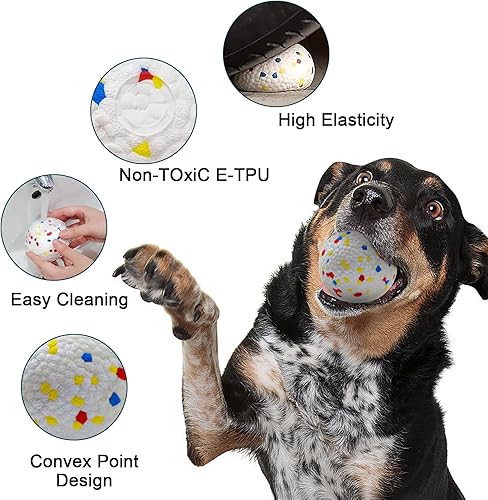 Miniatura 3 de Pelotas de tenis para perros de 2.5 pulgadas, paquete de 6 pelotas de tenis indestructibles para masticadores agresivos, juguetes flotantes