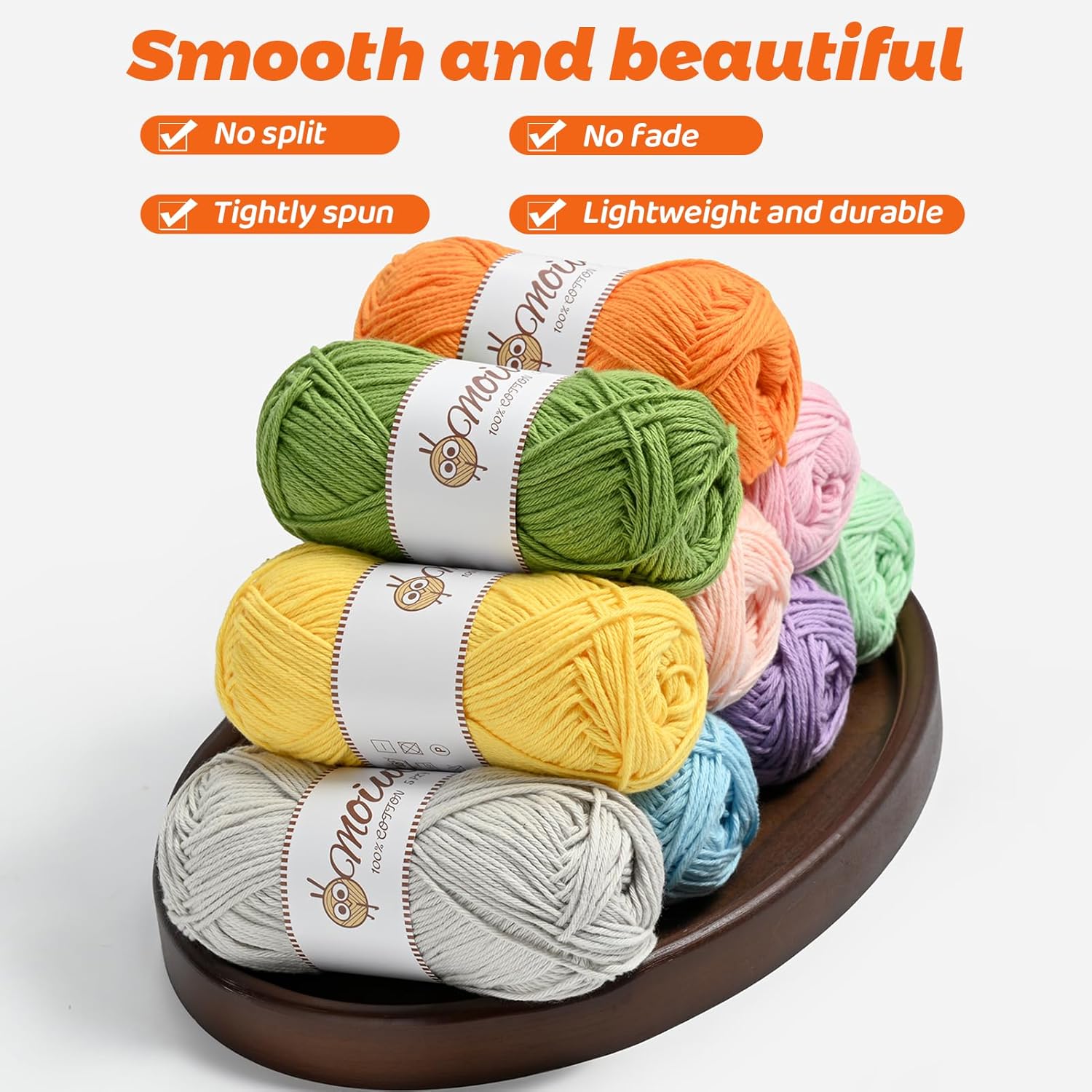 24 Pack 100% Milk Cotton Yarn for Crocheting, 1200g/3150yd Baby Yarn for Crocheting Soft, Fuzzy 5 Ply Cotton Crochet Amigurumi Yarn for Puzzle/Clothes&Crafts(Set A)
