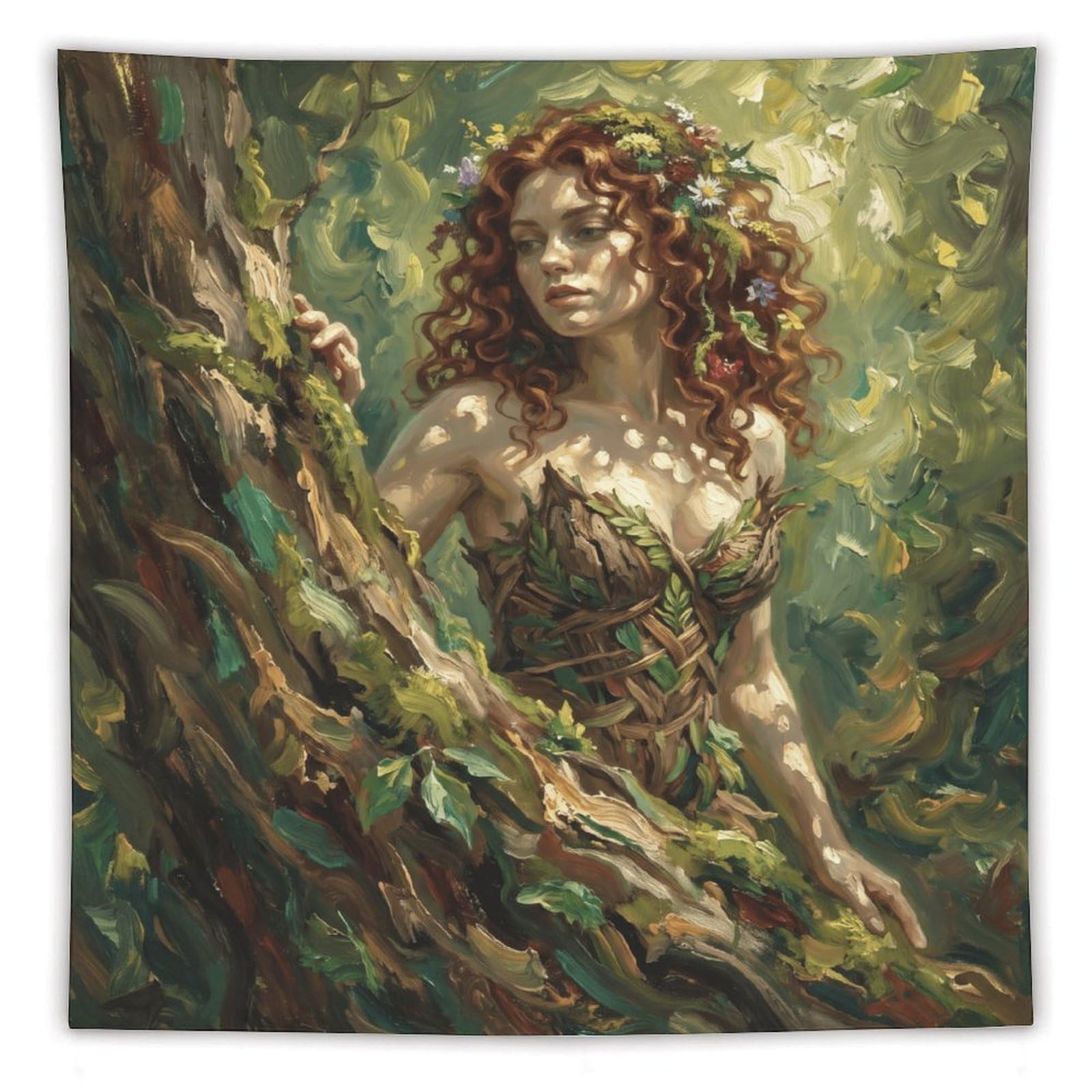 H3B8U2Y5 Forest Goddess Tree Nymph Wall Tapestry, College Dorm