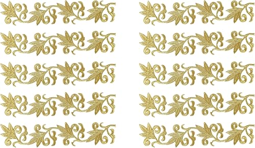 10 parches de flores doradas para bordar con plancha, parches celtas para coser en apliques para manualidades, decoración de bricolaje, jeans,
